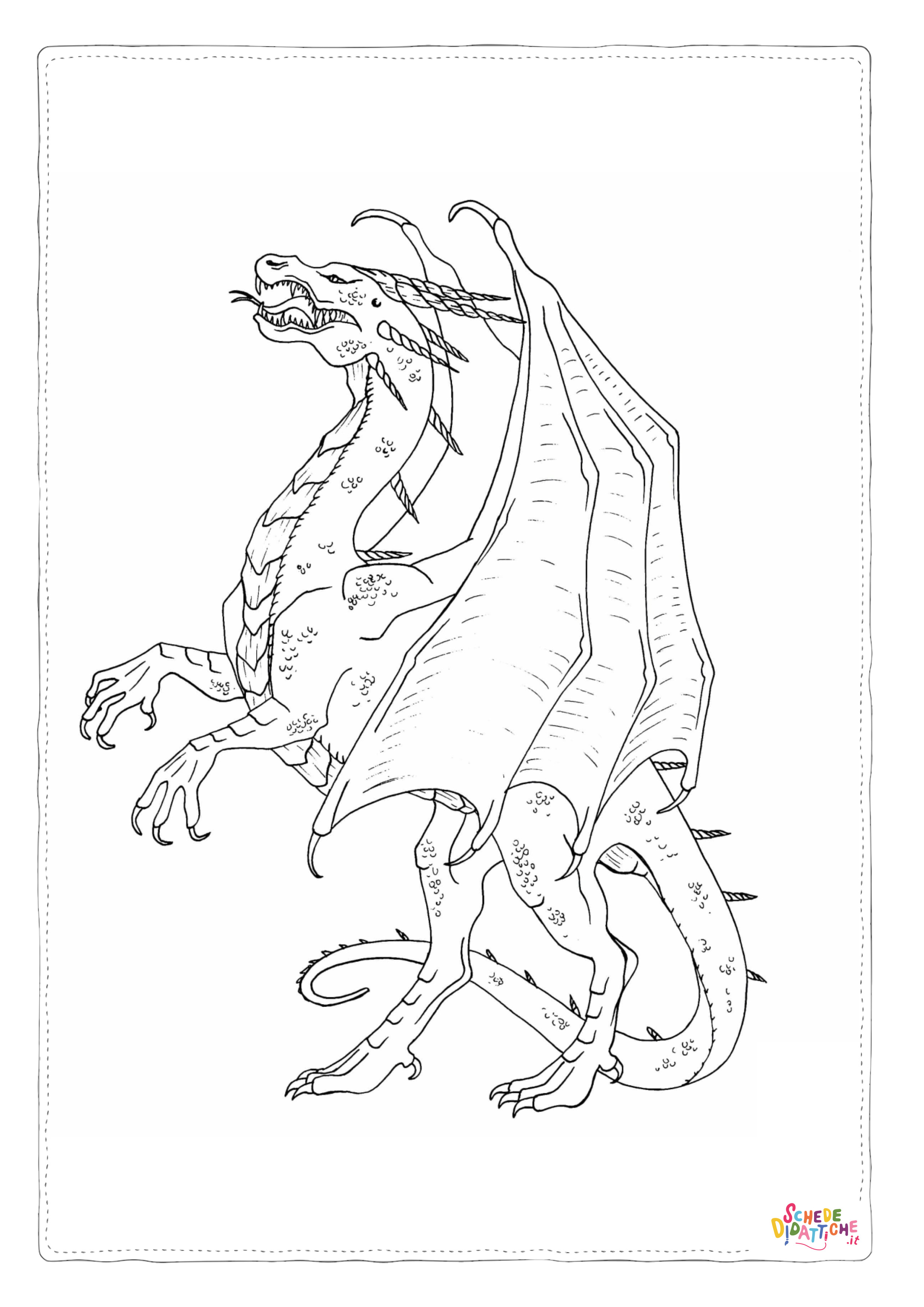 Disegno "Disegno di dragone da stampare e colorare 224" Disegno di dragone da stampare e colorare 224