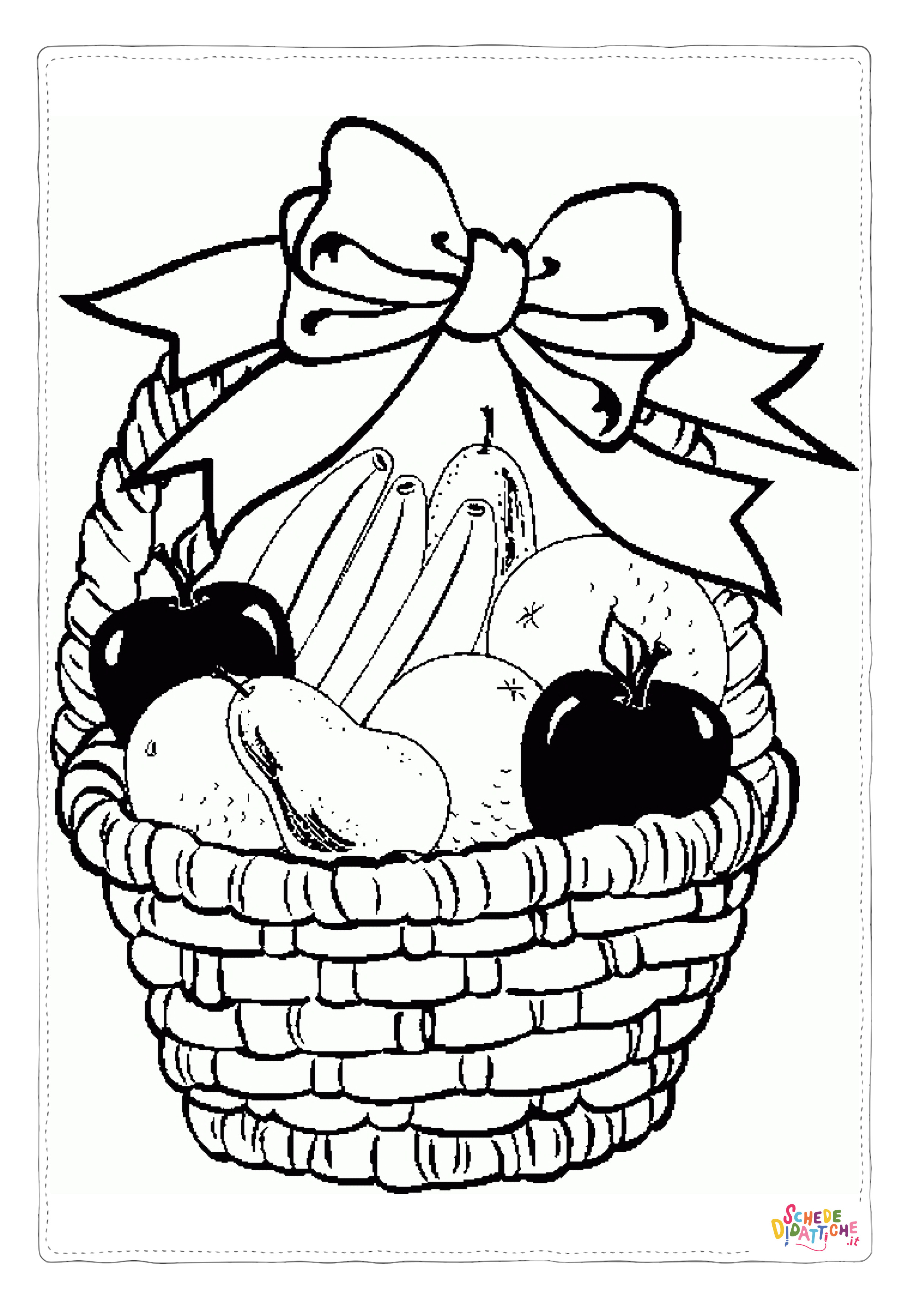Disegno di cesto di frutta da stampare e colorare 5
