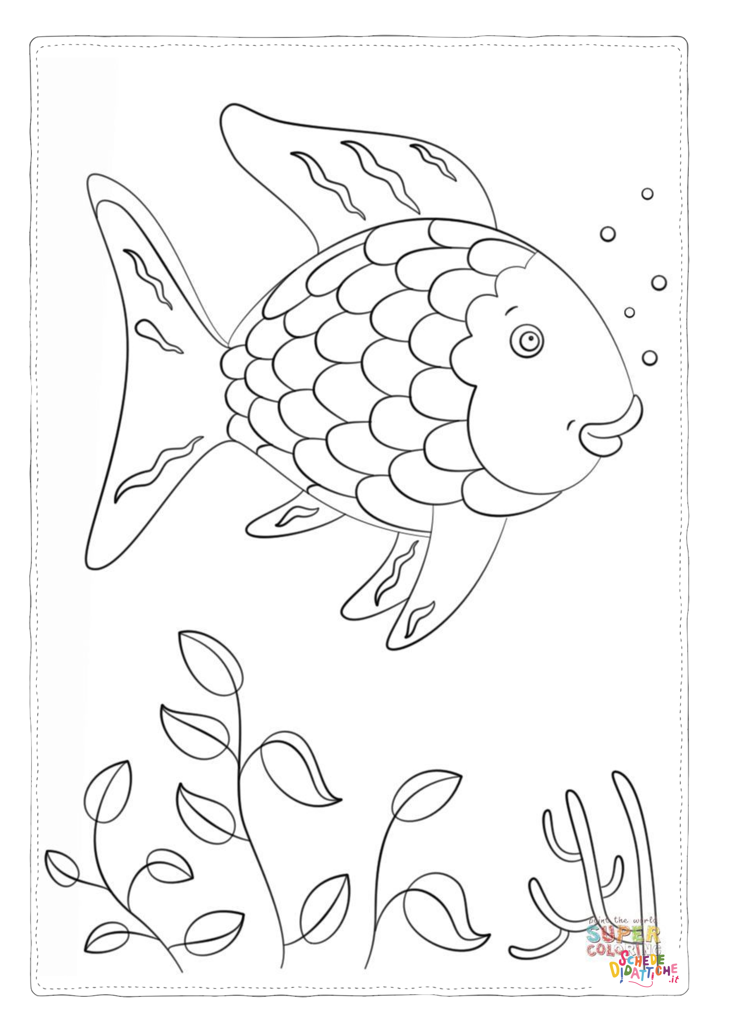 Disegno "Disegno di pesce da stampare e colorare 279" Disegno di pesce da stampare e colorare 279