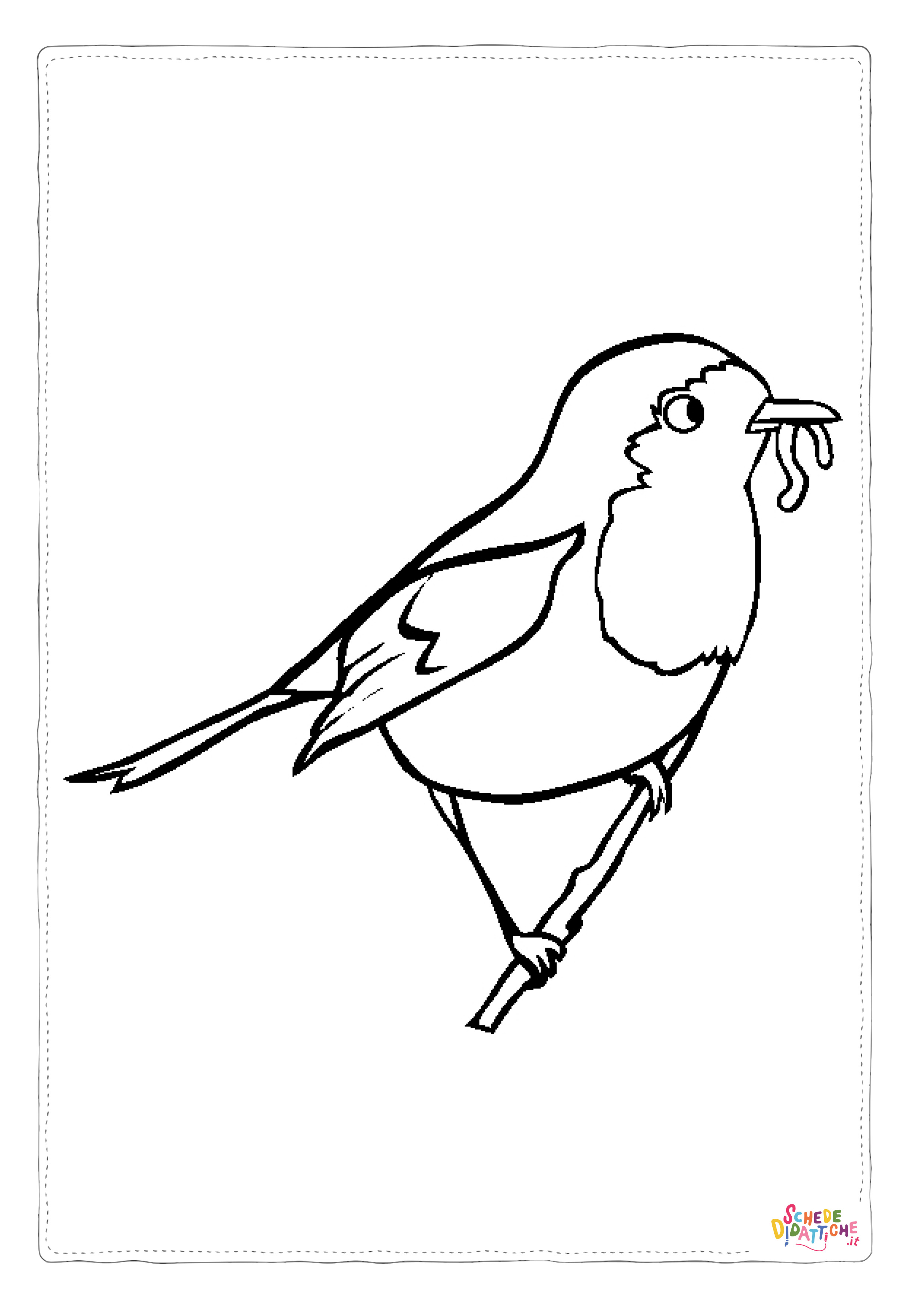 Disegno "Disegno di uccello da stampare e colorare 12" Disegno di uccello da stampare e colorare 12