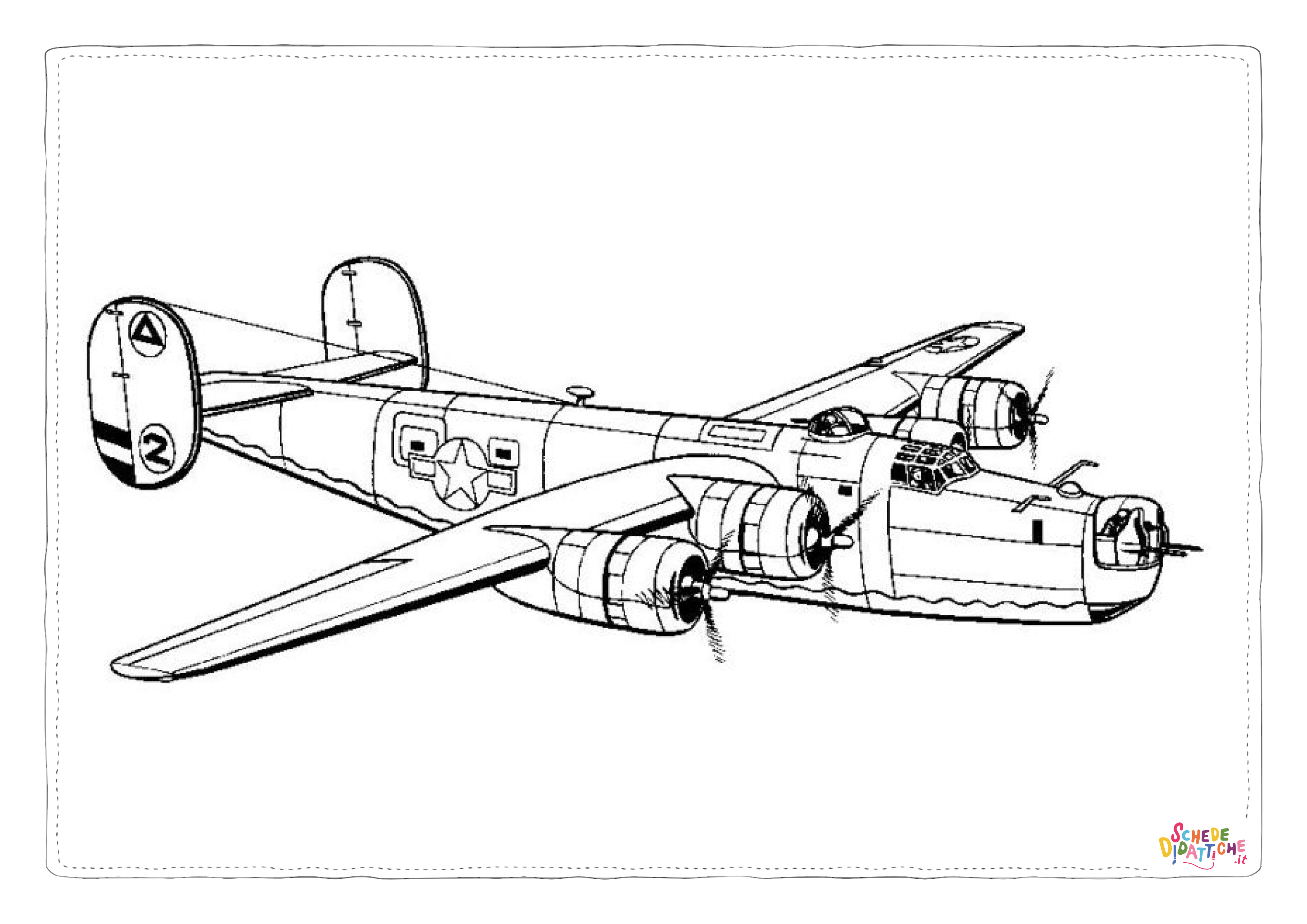 Disegno "Disegno di aereo militare da stampare e colorare 17" Disegno di aereo militare da stampare e colorare 17