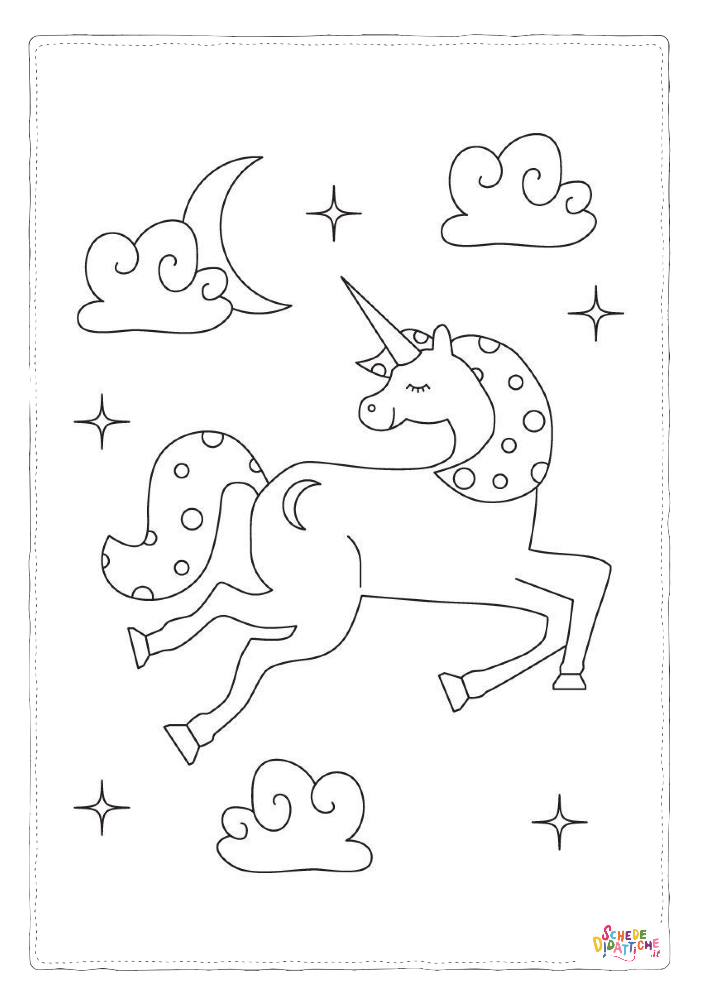 Disegno "Disegno di unicorno da stampare e colorare 19" Disegno di unicorno da stampare e colorare 19