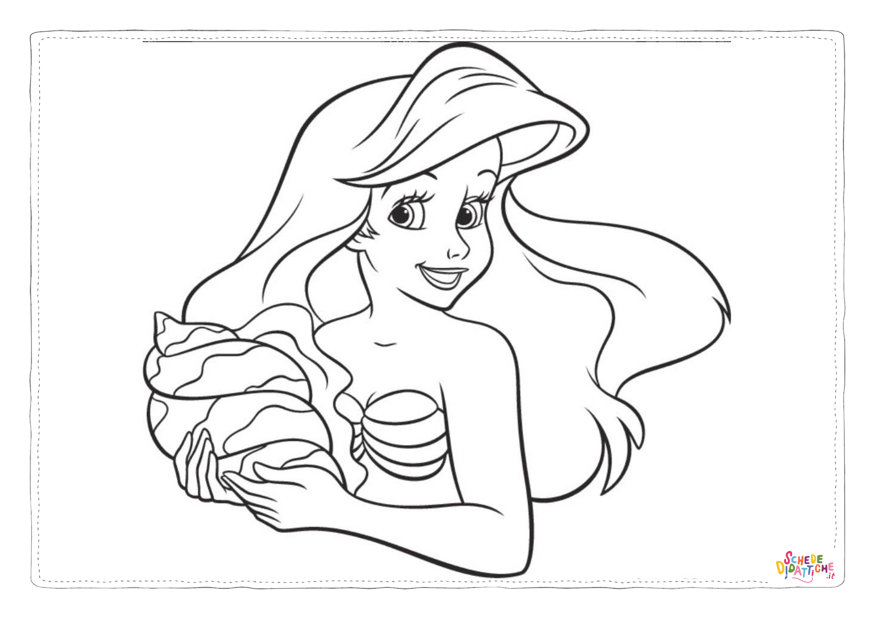 Disegno "Disegno di La Sirenetta da stampare e colorare 13" Disegno di La Sirenetta da stampare e colorare 13