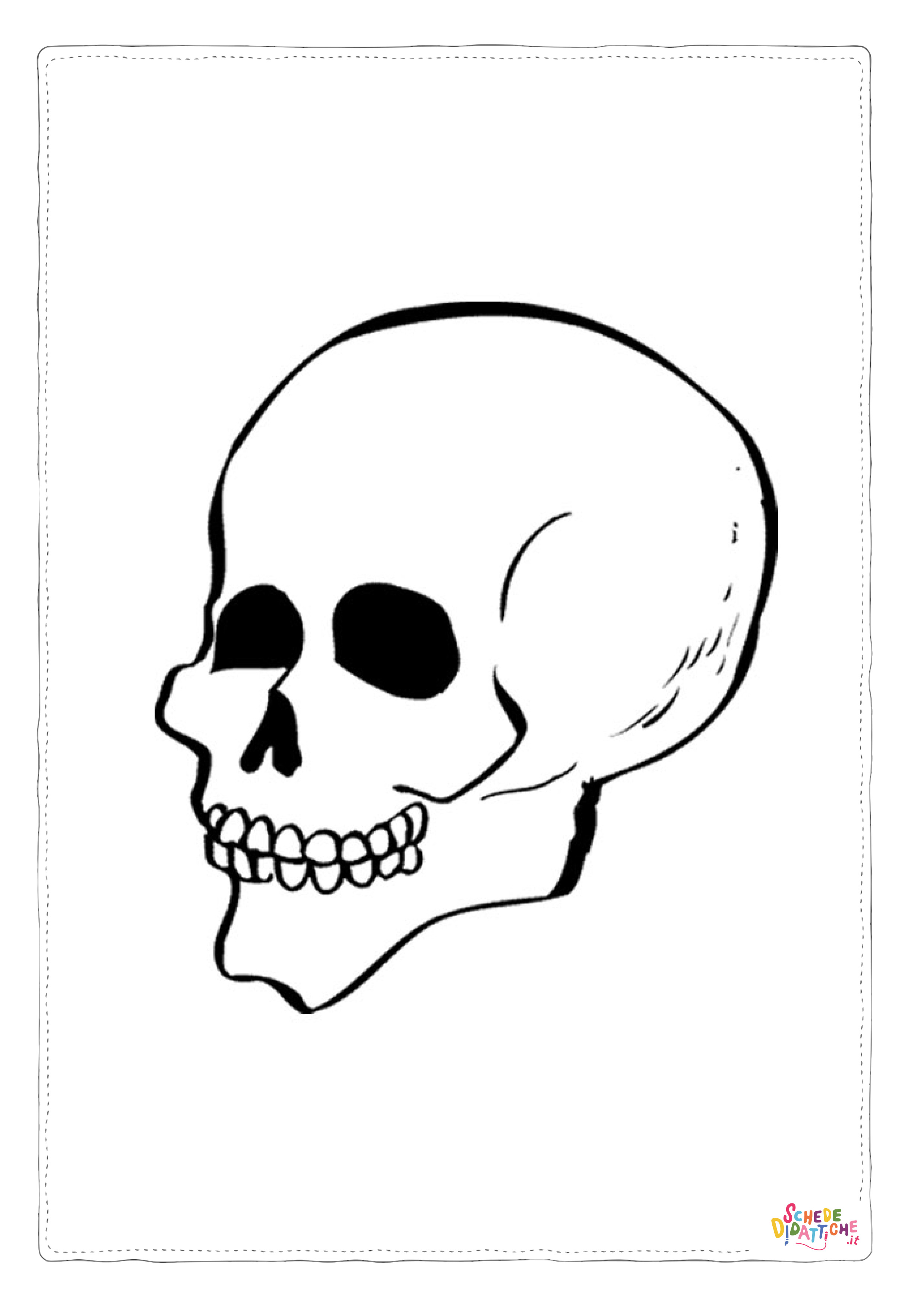 Disegno "Disegno di teschio e scheletro da stampare e colorare 49" Disegno di teschio e scheletro da stampare e colorare 49