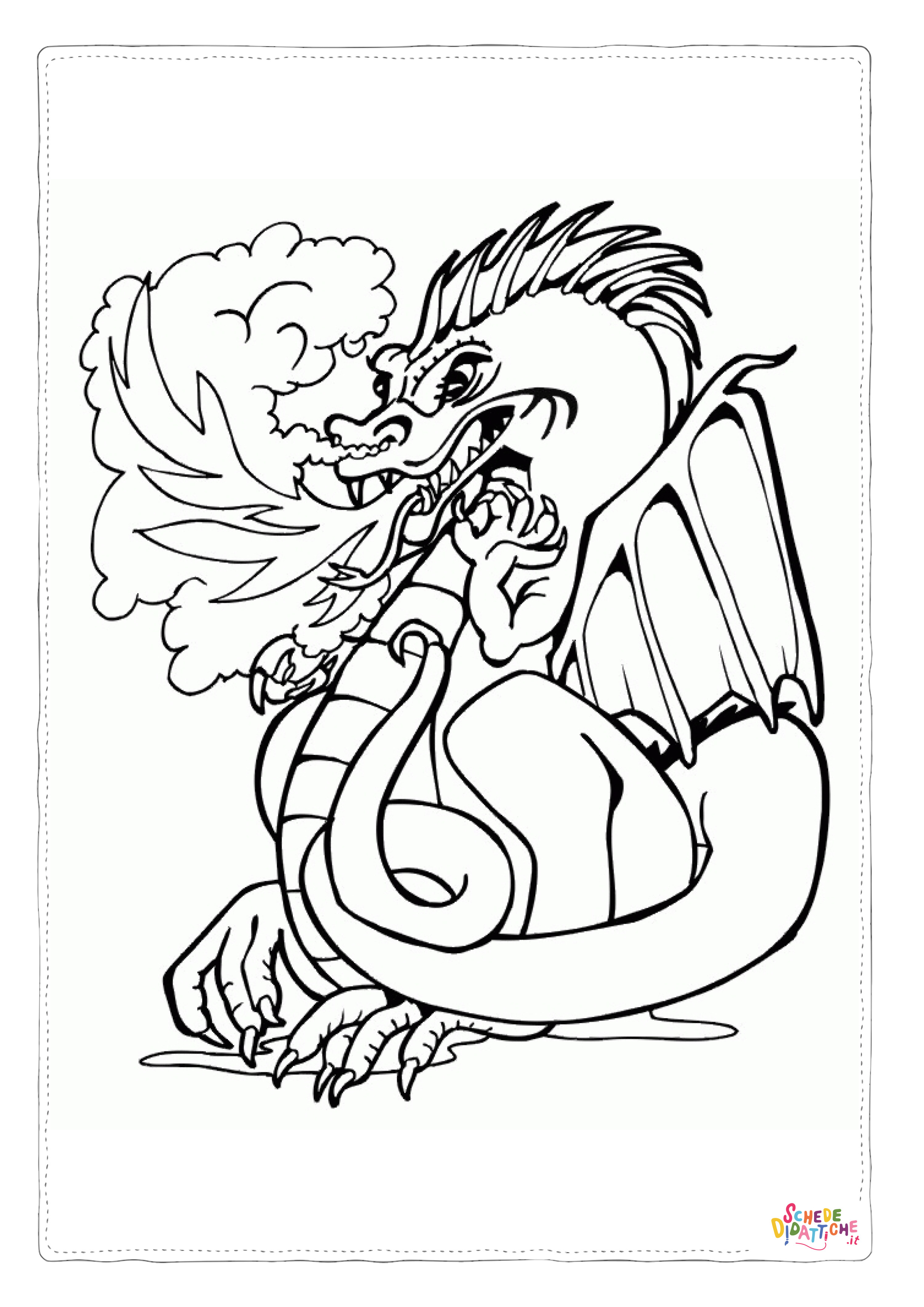 Disegno "Disegno di dragone da stampare e colorare 232" Disegno di dragone da stampare e colorare 232
