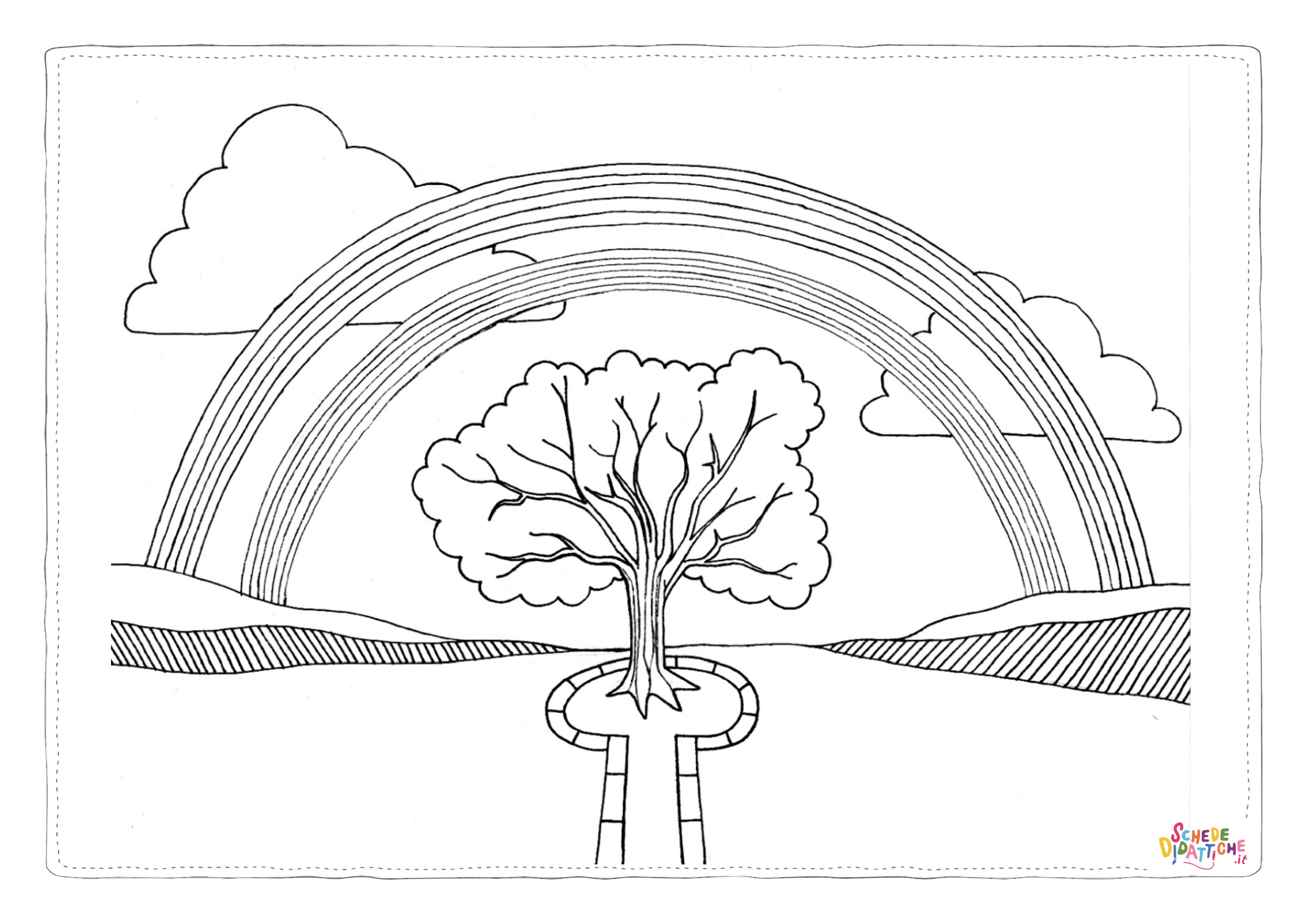 Disegno "Disegno di arcobaleno da stampare e colorare 39" Disegno di arcobaleno da stampare e colorare 39