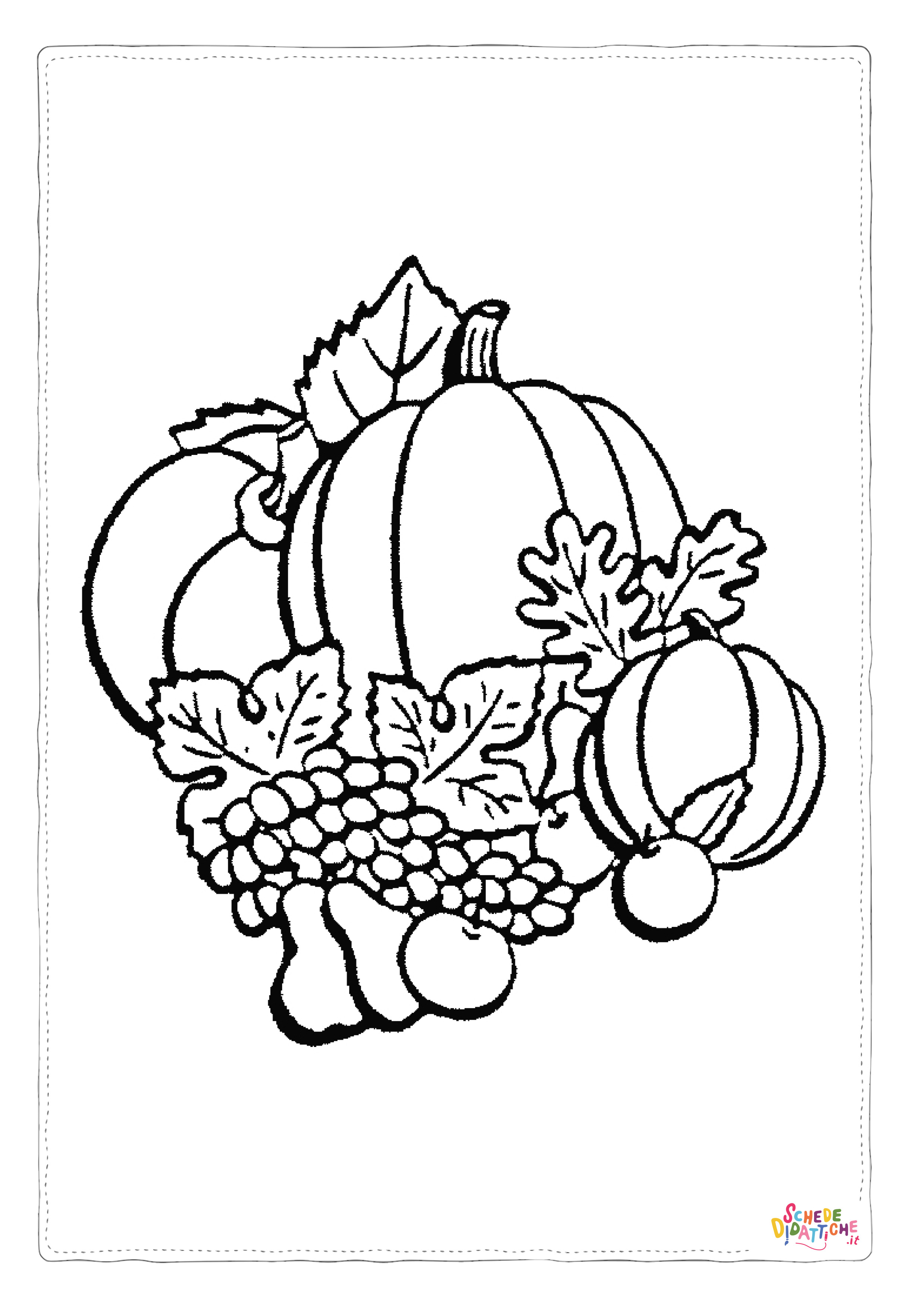 Disegno "Disegno di cesto di frutta da stampare e colorare 9" Disegno di cesto di frutta da stampare e colorare 9