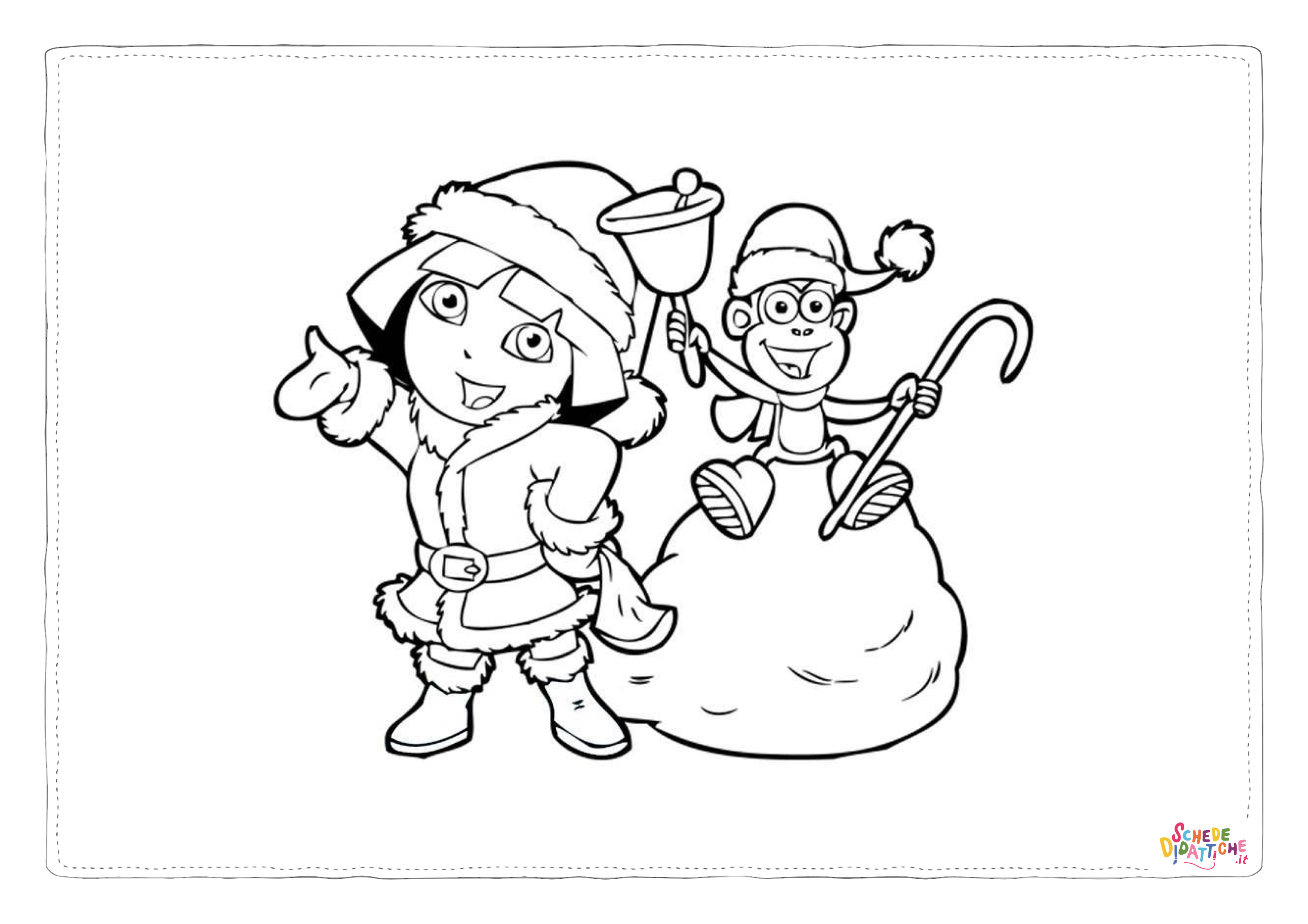 Disegno "Disegno di Dora l'esploratrice da stampare e colorare 18" Disegno di Dora l'esploratrice da stampare e colorare 18