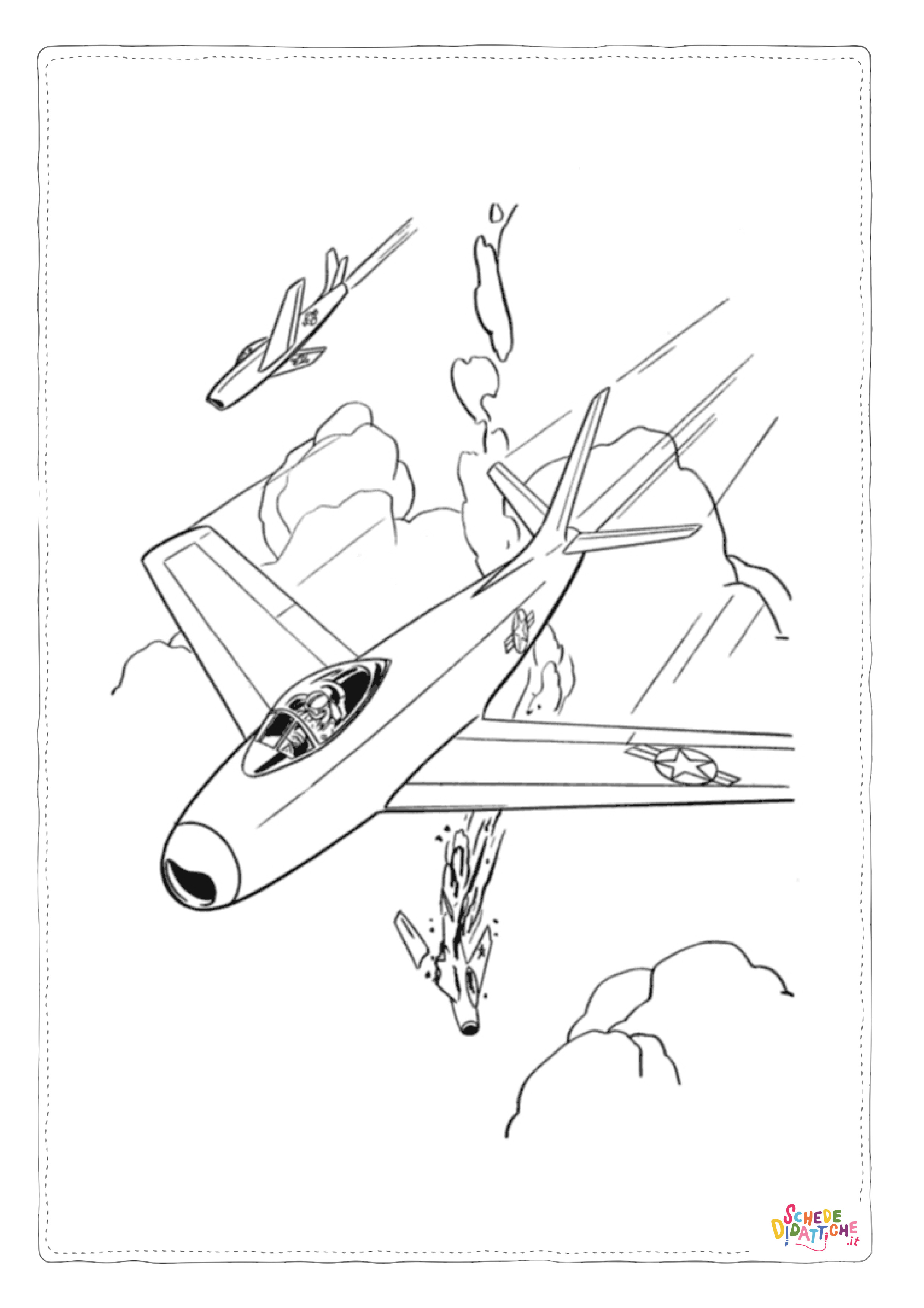 Disegno "Disegno di aereo militare da stampare e colorare 44" Disegno di aereo militare da stampare e colorare 44