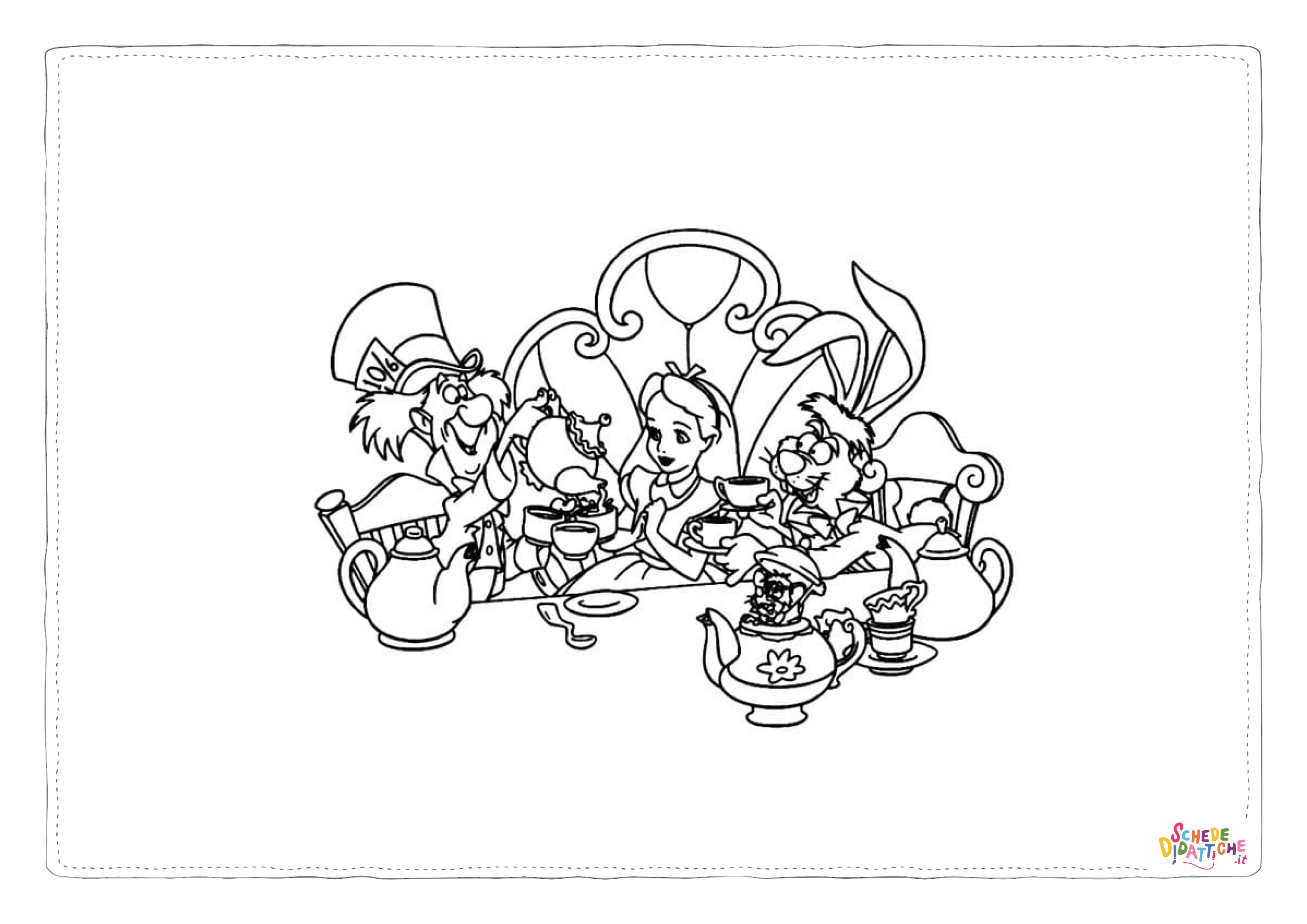 Disegno "Disegno di Alice nel paese delle meraviglie da stampare e colorare 68" Disegno di Alice nel paese delle meraviglie da stampare e colorare 68
