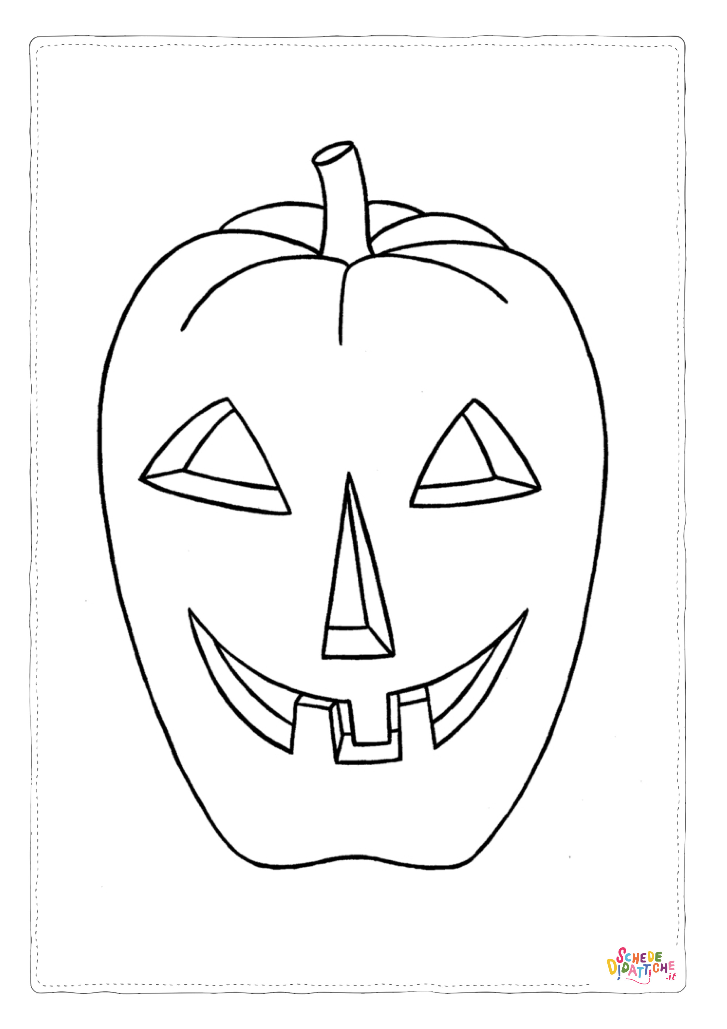 Disegno di zucca di Halloween da stampare e colorare 100