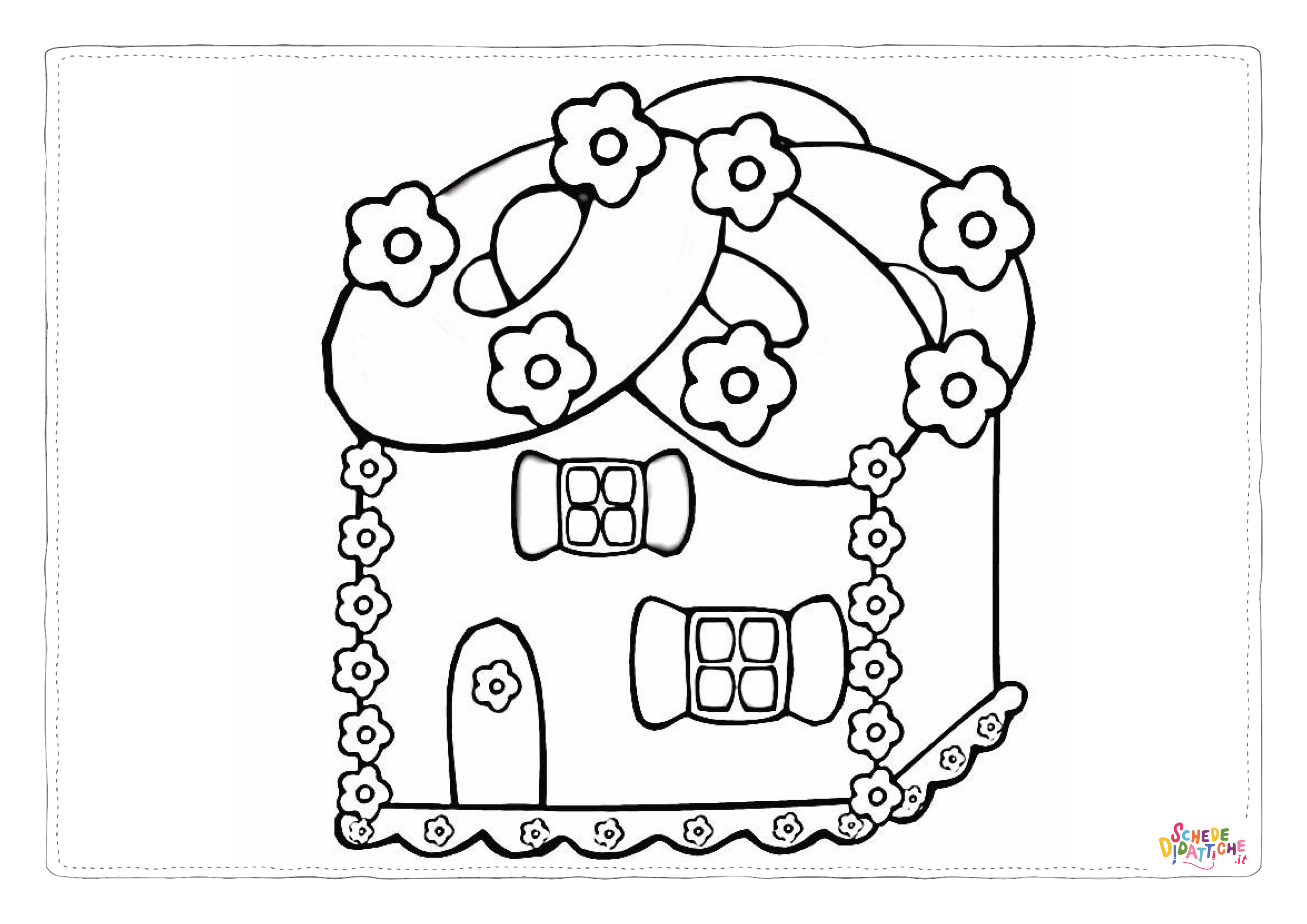 Disegno "Disegno di Casetta di marzapane da stampare e colorare 6" Disegno di Casetta di marzapane da stampare e colorare 6