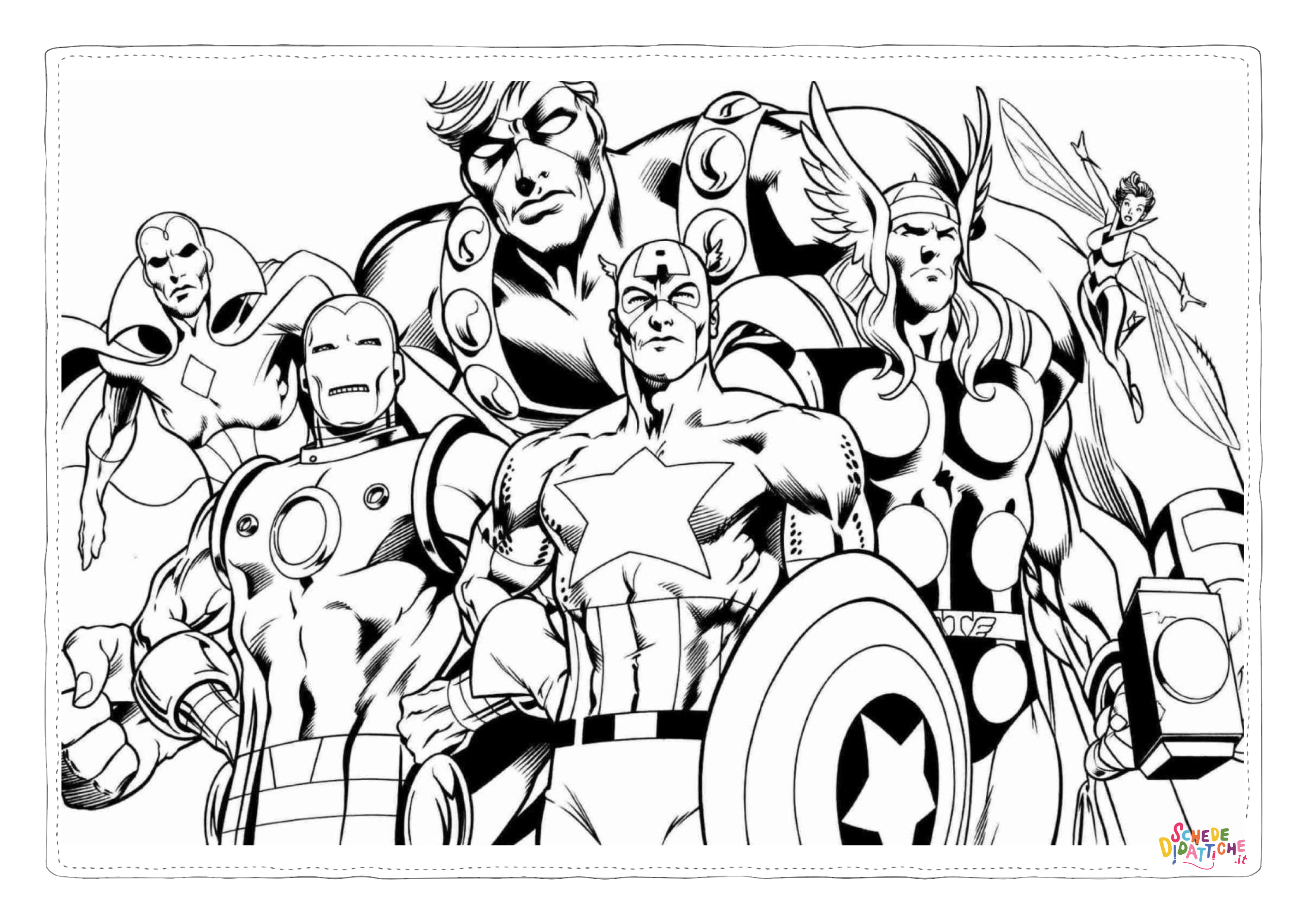Disegno "Disegno di Avengers da stampare e colorare 6" Disegno di Avengers da stampare e colorare 6
