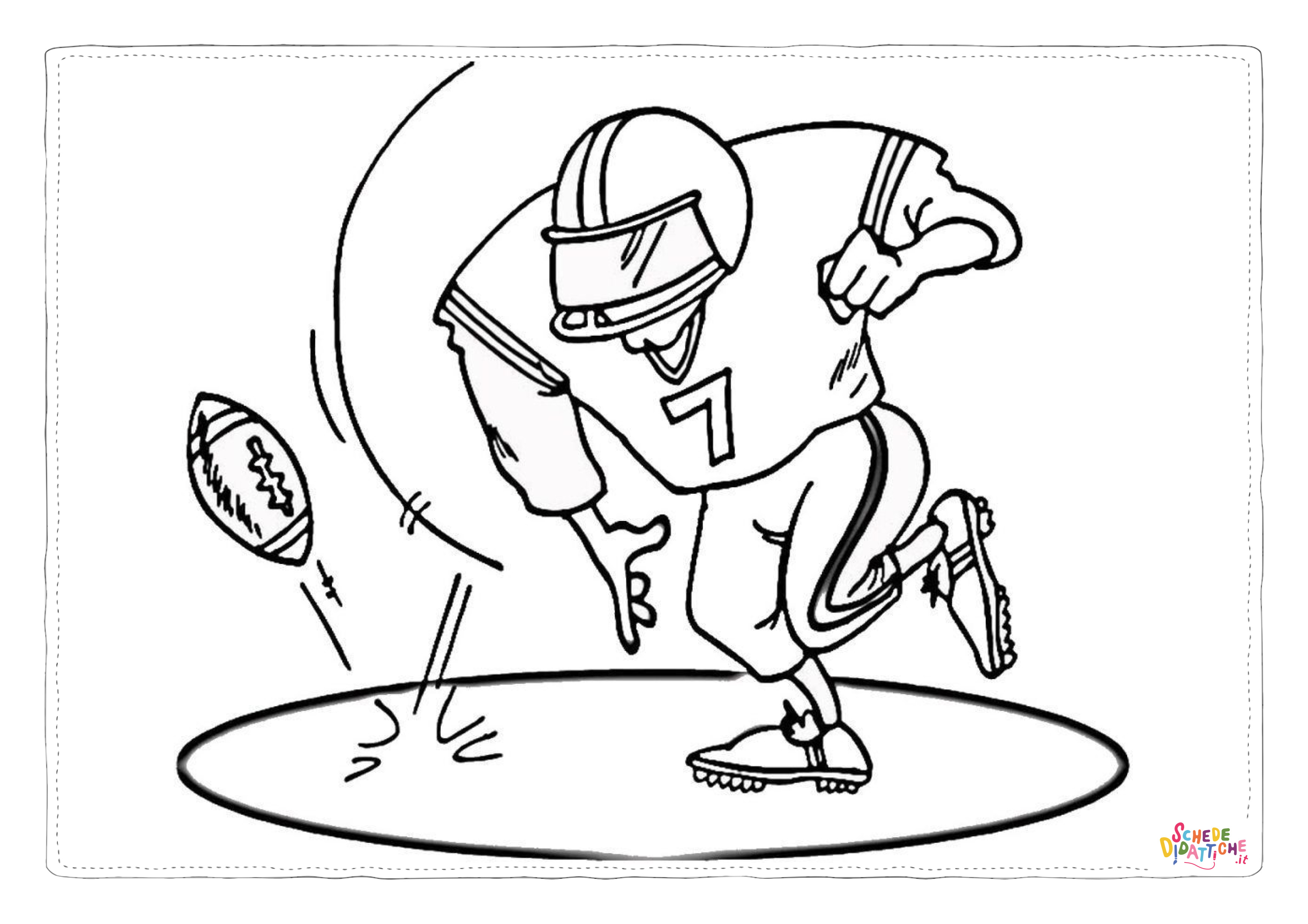 Disegno "Disegno di football americano da stampare e colorare 45" Disegno di football americano da stampare e colorare 45