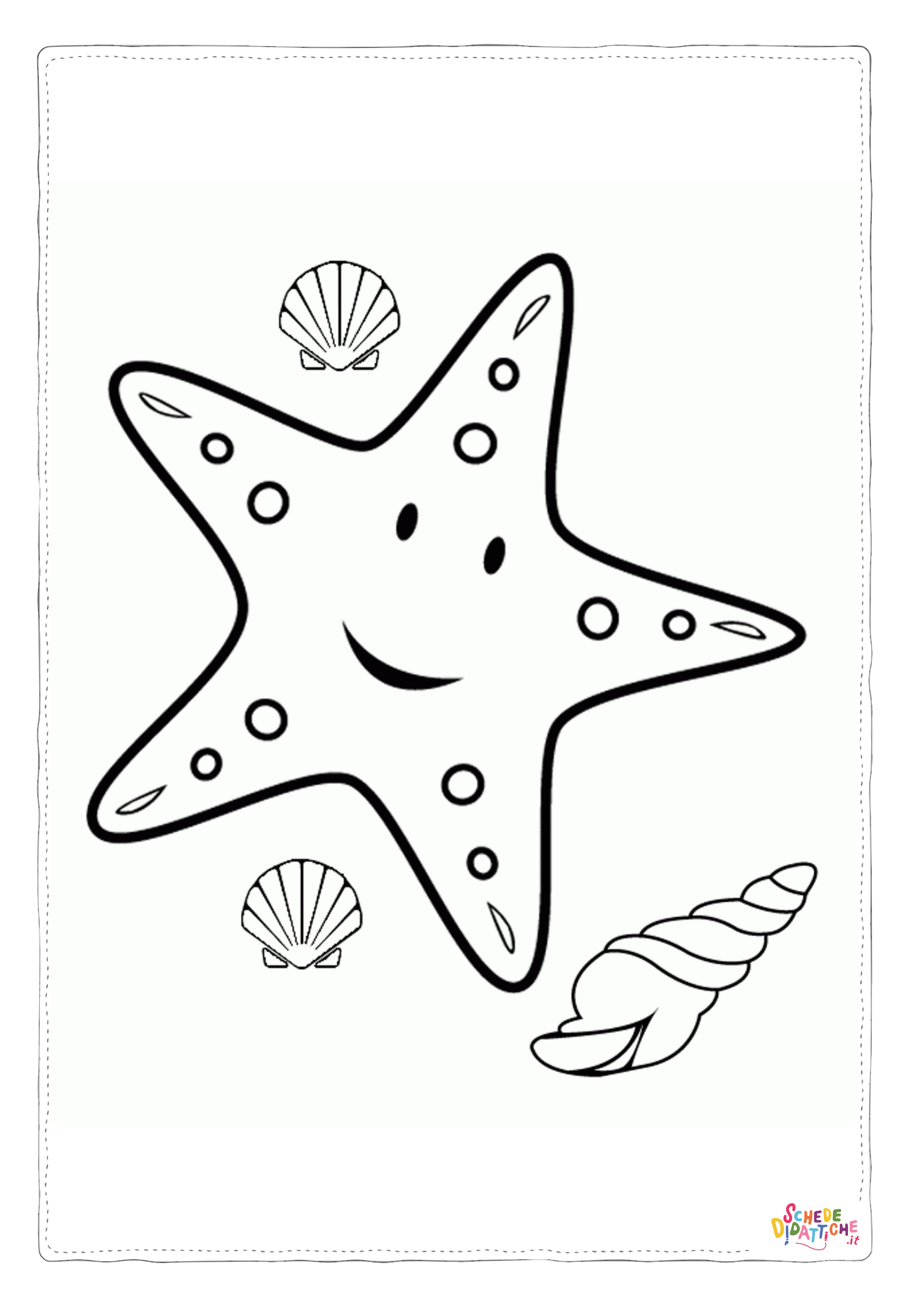 Disegno di stella marina da stampare e colorare 2