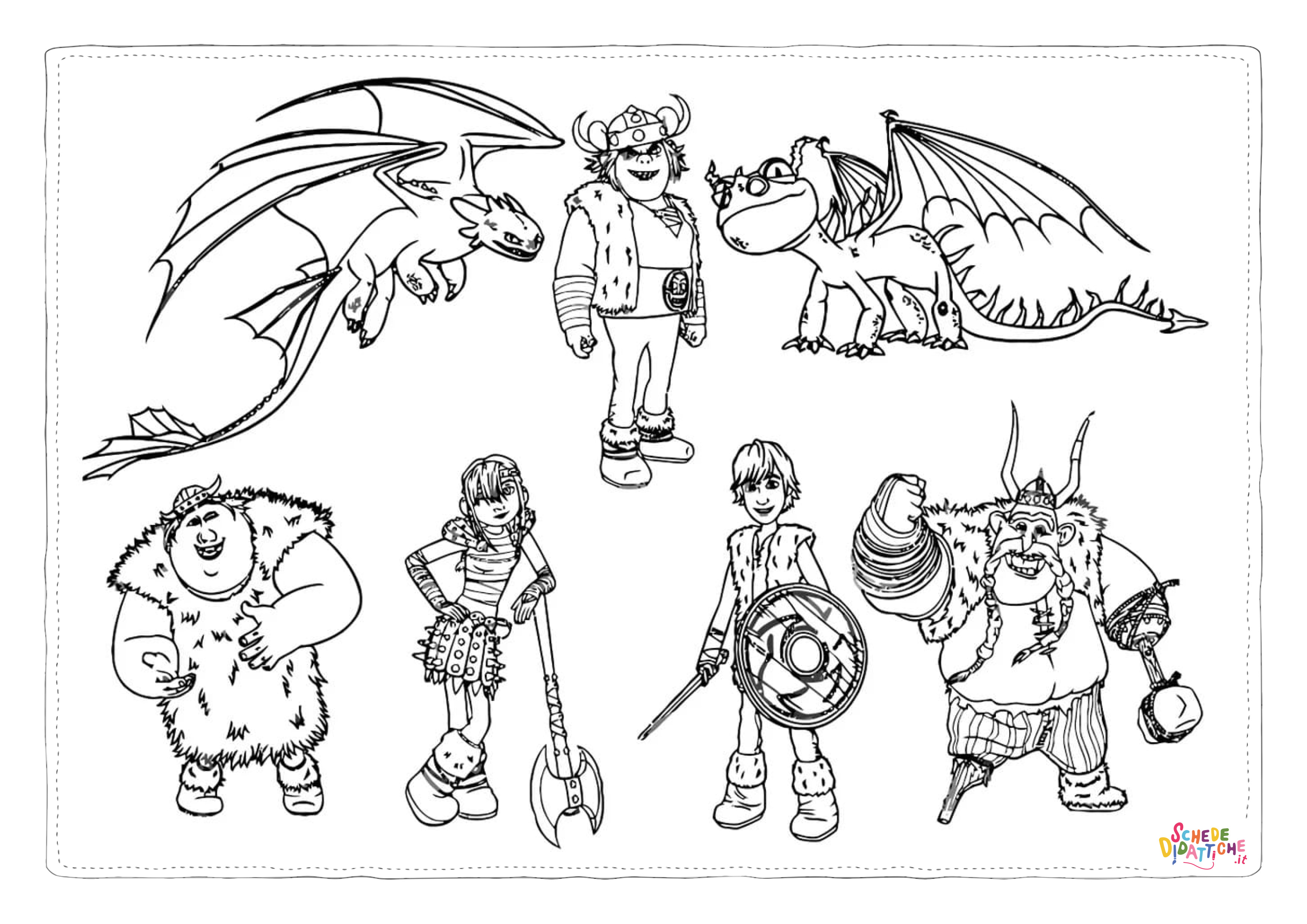 Disegno di Dragon Trainer da stampare e colorare 26
