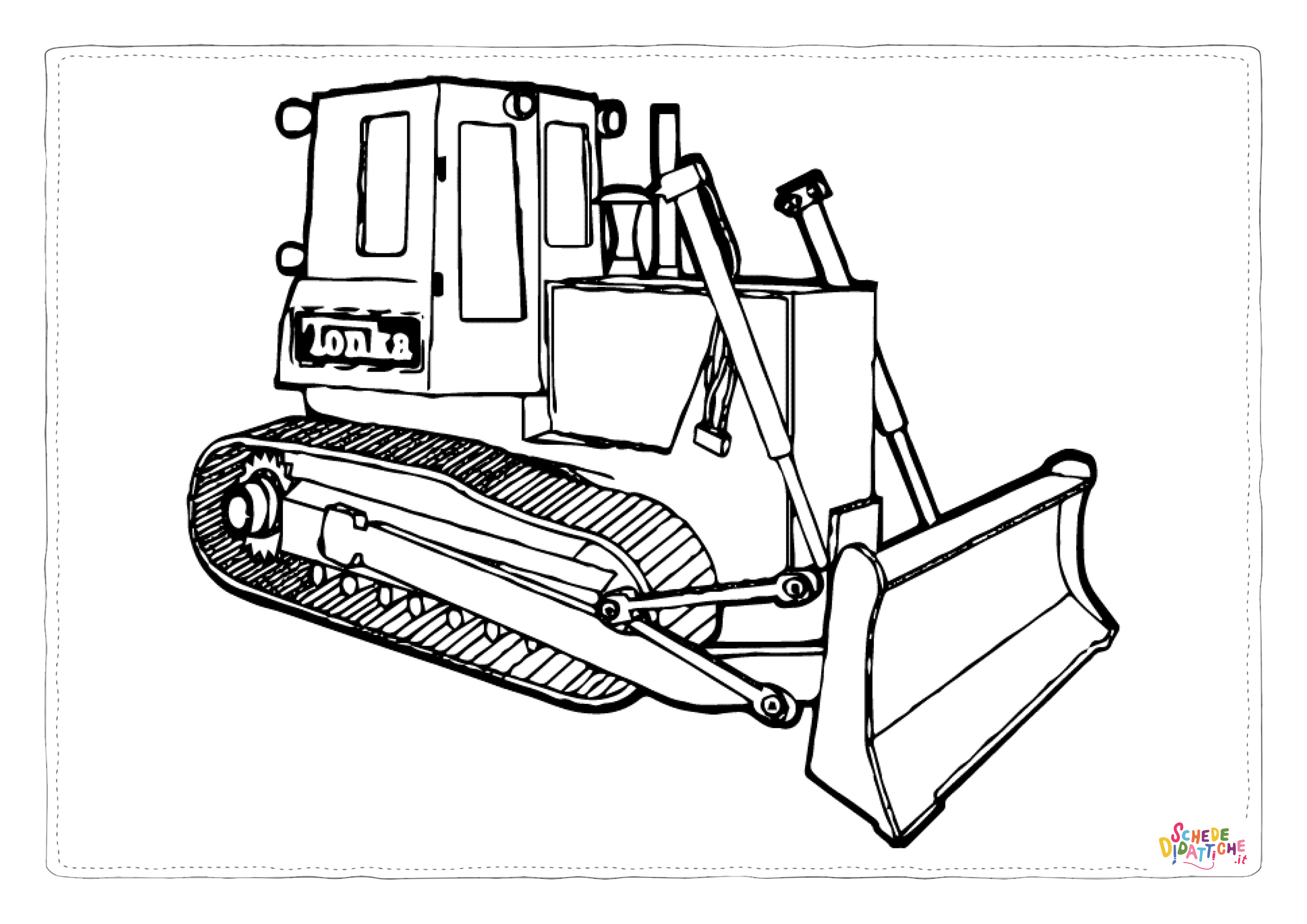 Disegno di mezzo da lavoro da stampare e colorare 40