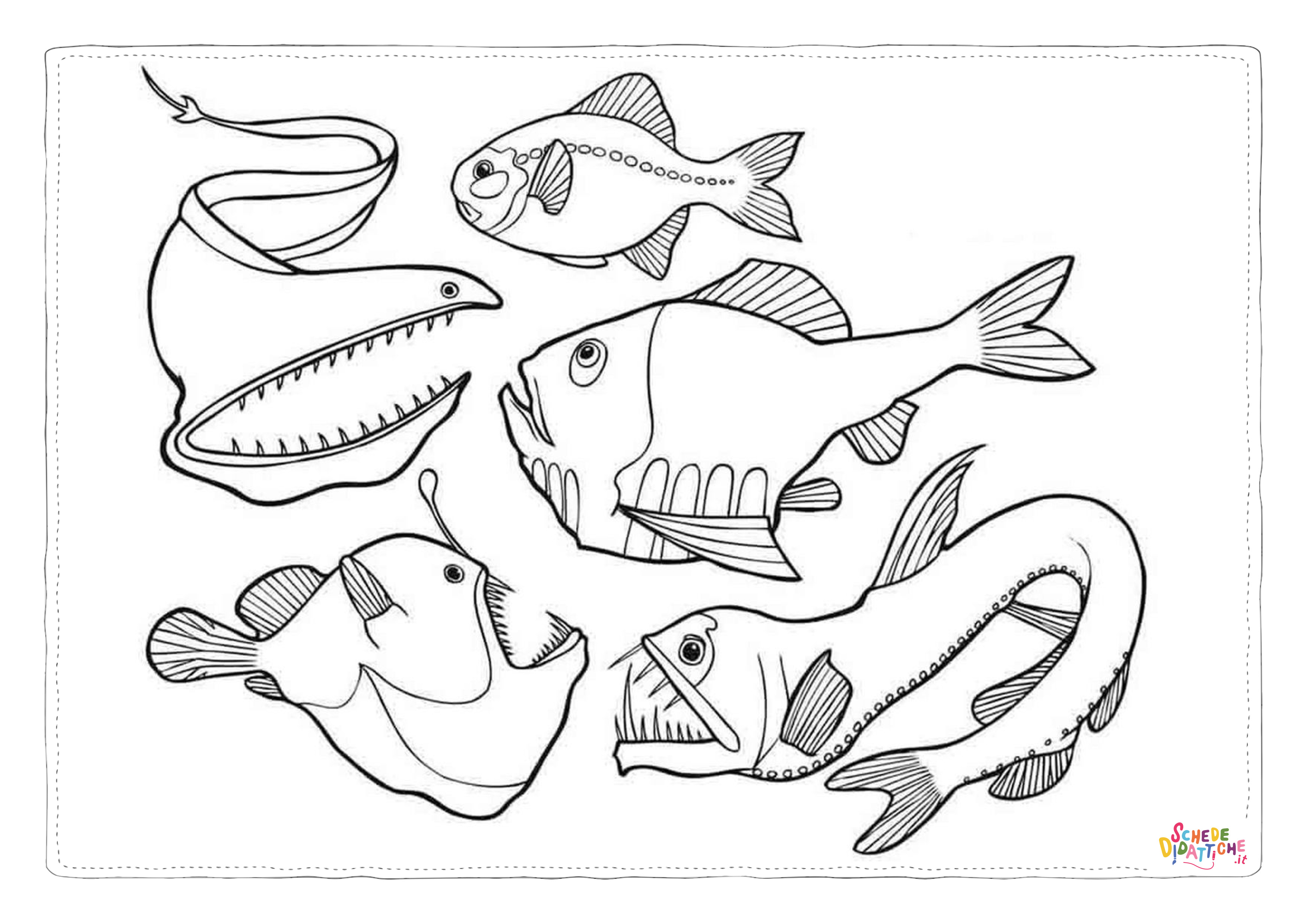 Disegno "Disegno di pesce da stampare e colorare 185" Disegno di pesce da stampare e colorare 185