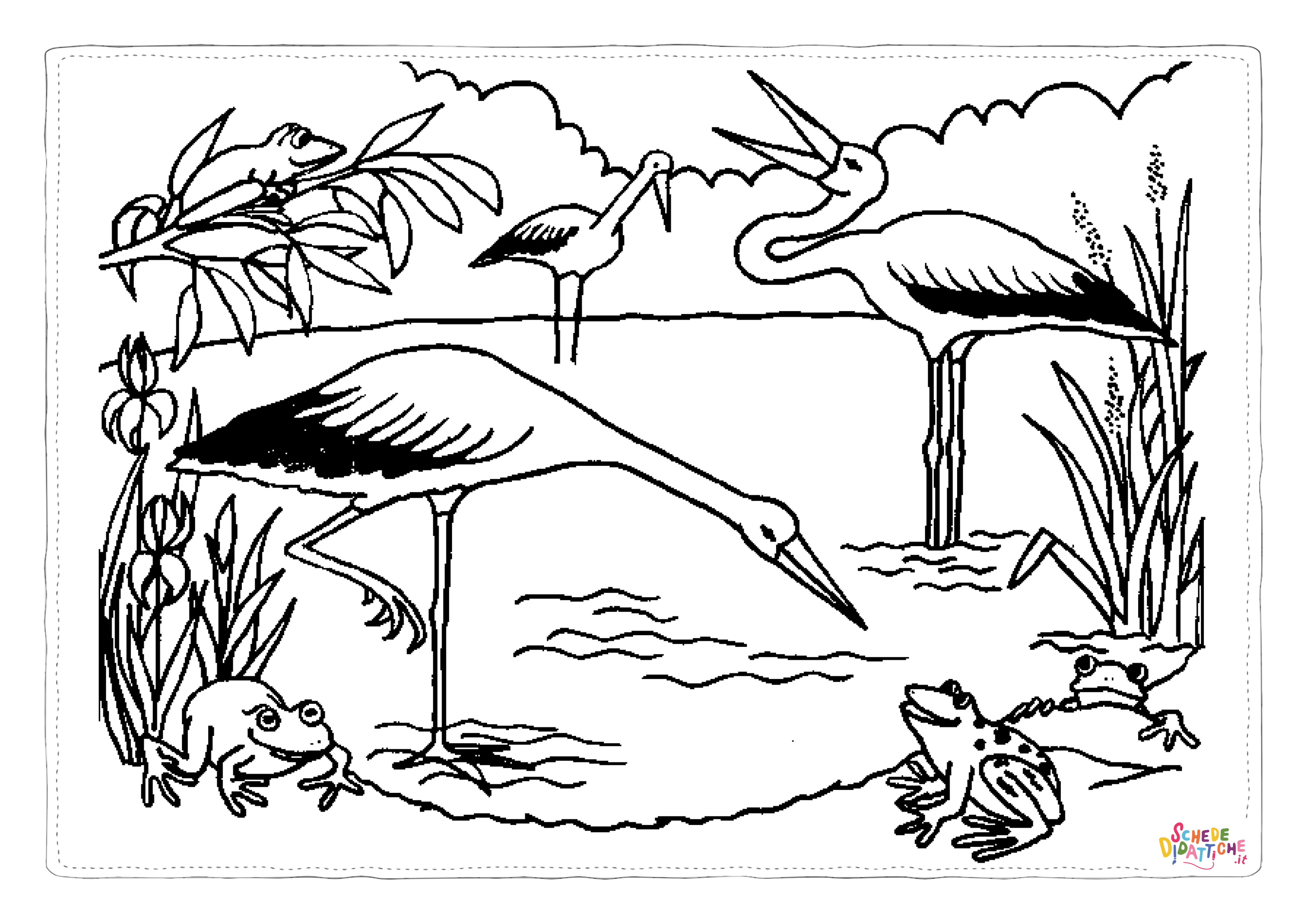 Disegno "Disegno di cicogna da stampare e colorare 3" Disegno di cicogna da stampare e colorare 3
