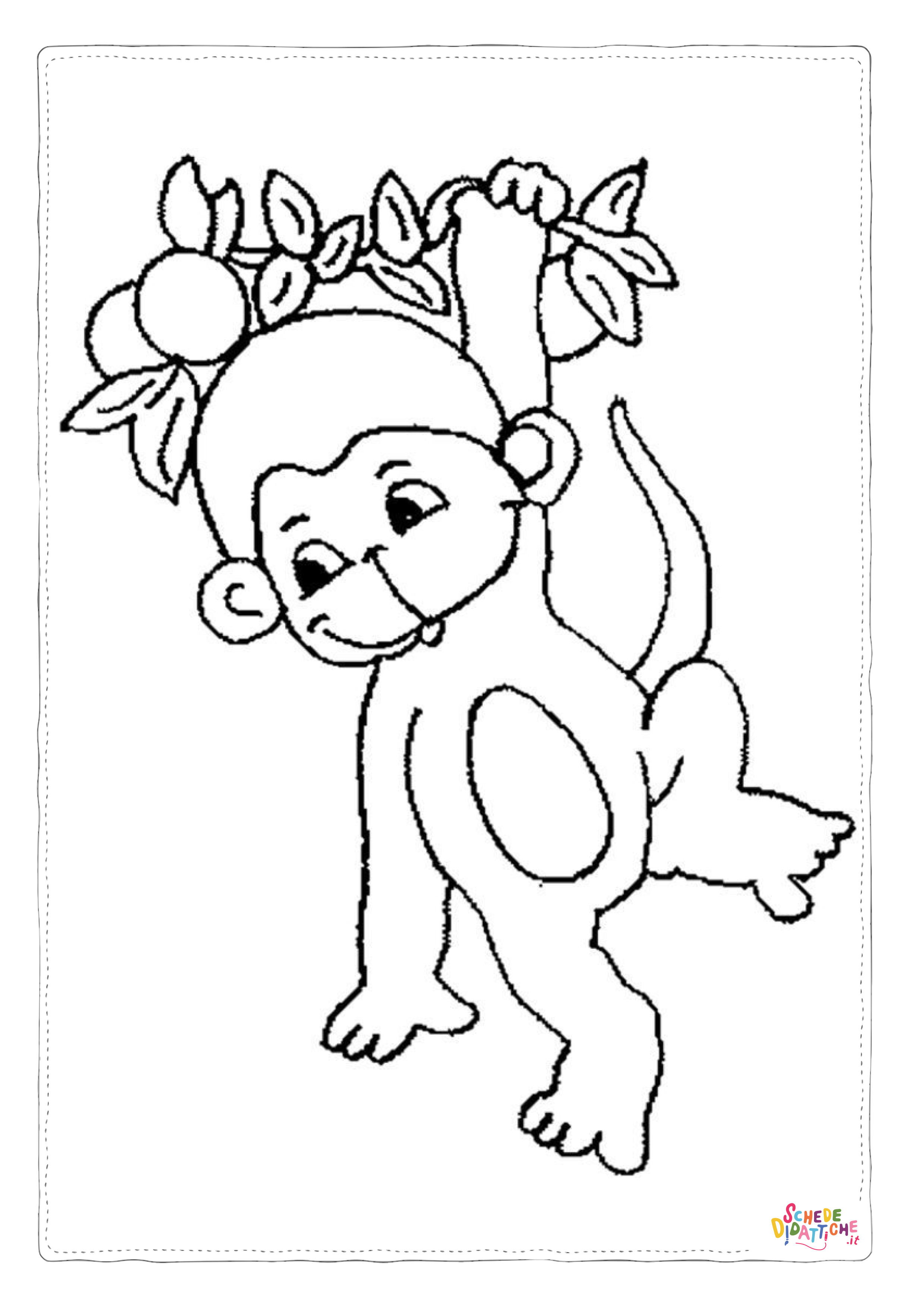 Disegno "Disegno di scimmia da stampare e colorare 157" Disegno di scimmia da stampare e colorare 157