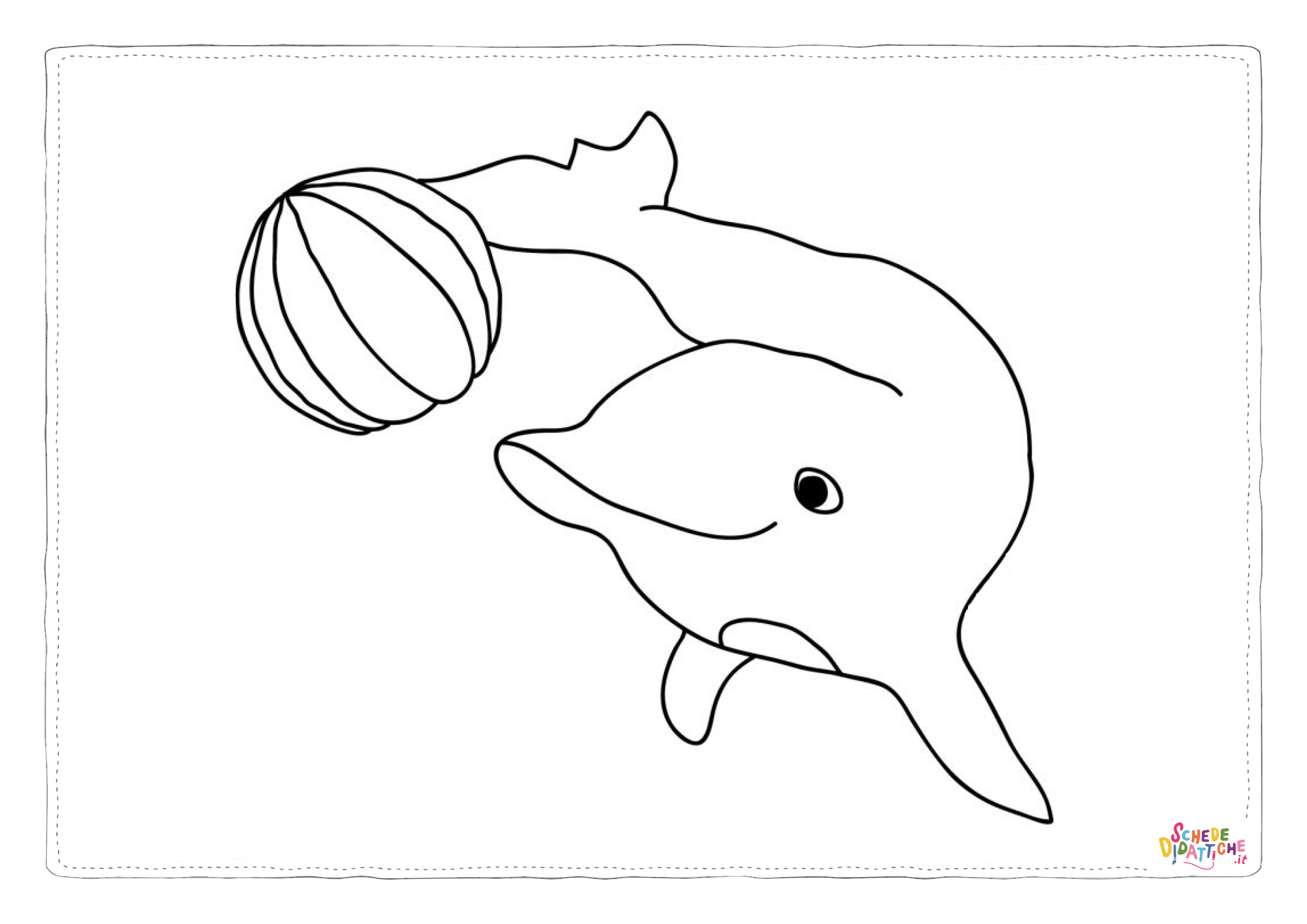 Disegno "Disegno di delfino da stampare e colorare 5" Disegno di delfino da stampare e colorare 5