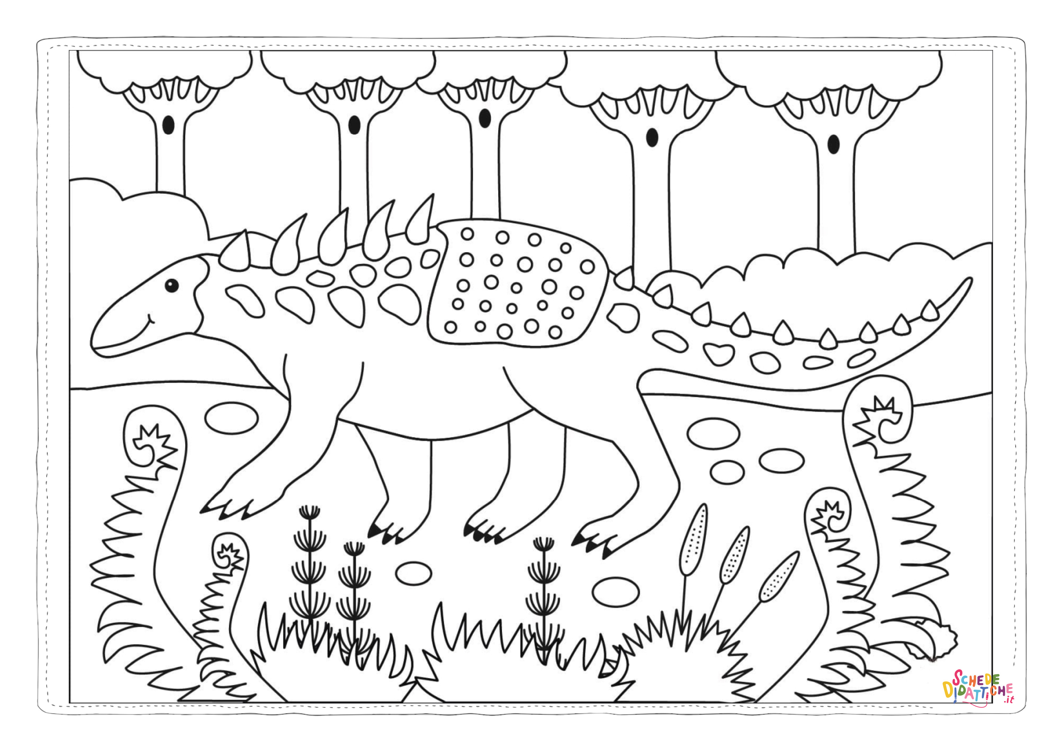 Disegno "Disegno di Anchilosauro da stampare e colorare 1" Disegno di Anchilosauro da stampare e colorare 1
