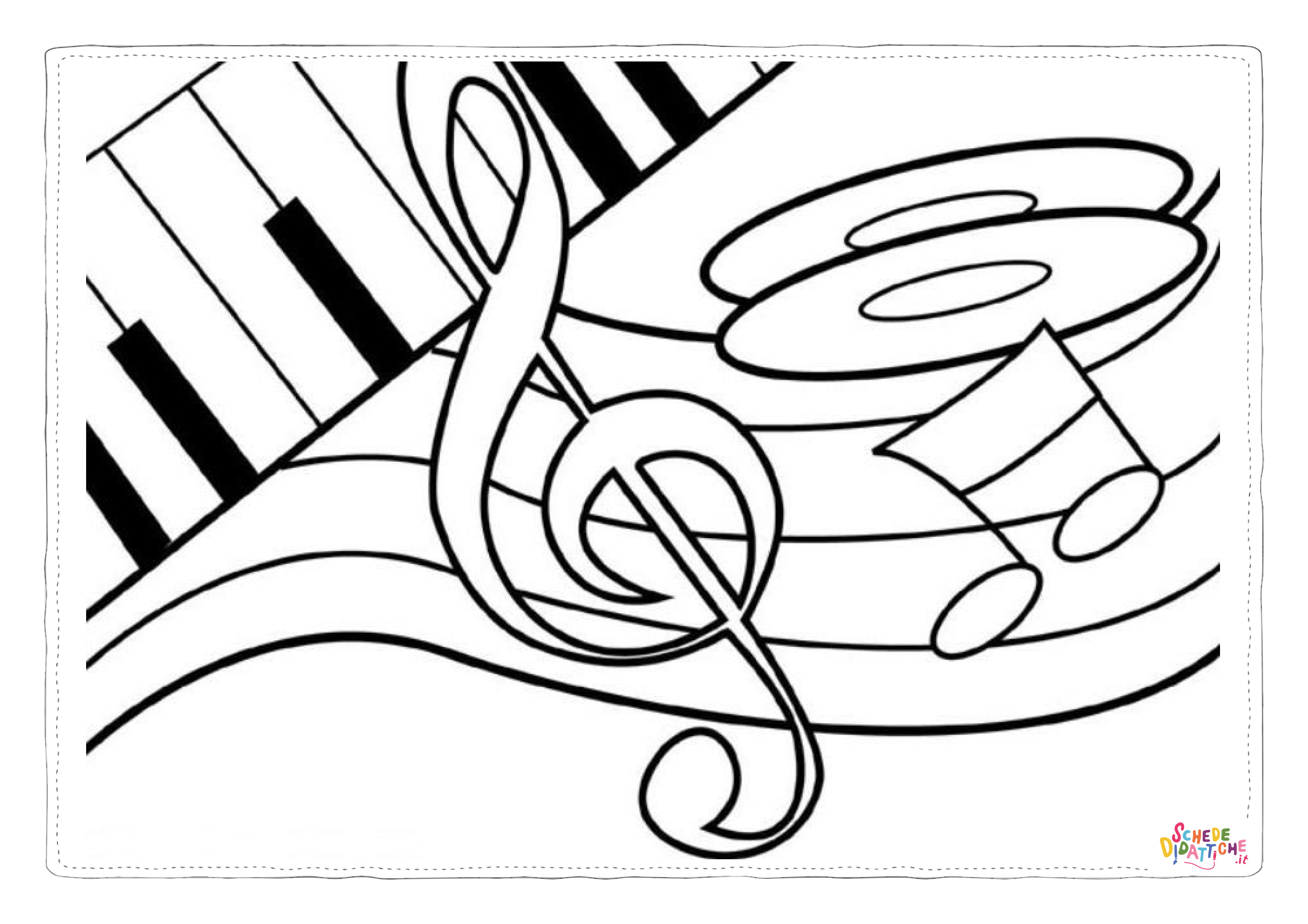 Disegno "Disegno di nota musicale da stampare e colorare" Disegno di nota musicale da stampare e colorare