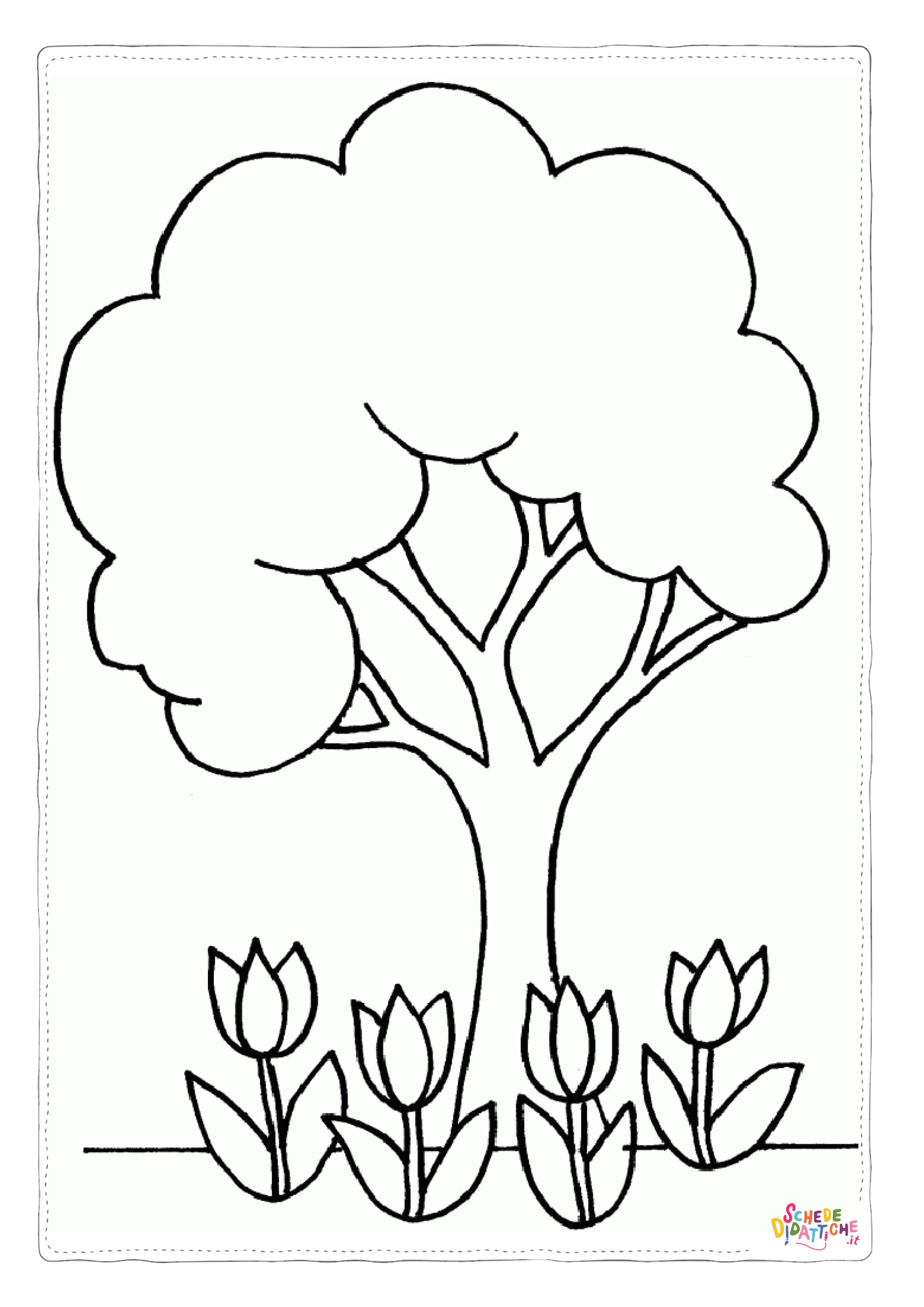 Disegno "Disegno di albero da stampare e colorare 24" Disegno di albero da stampare e colorare 24