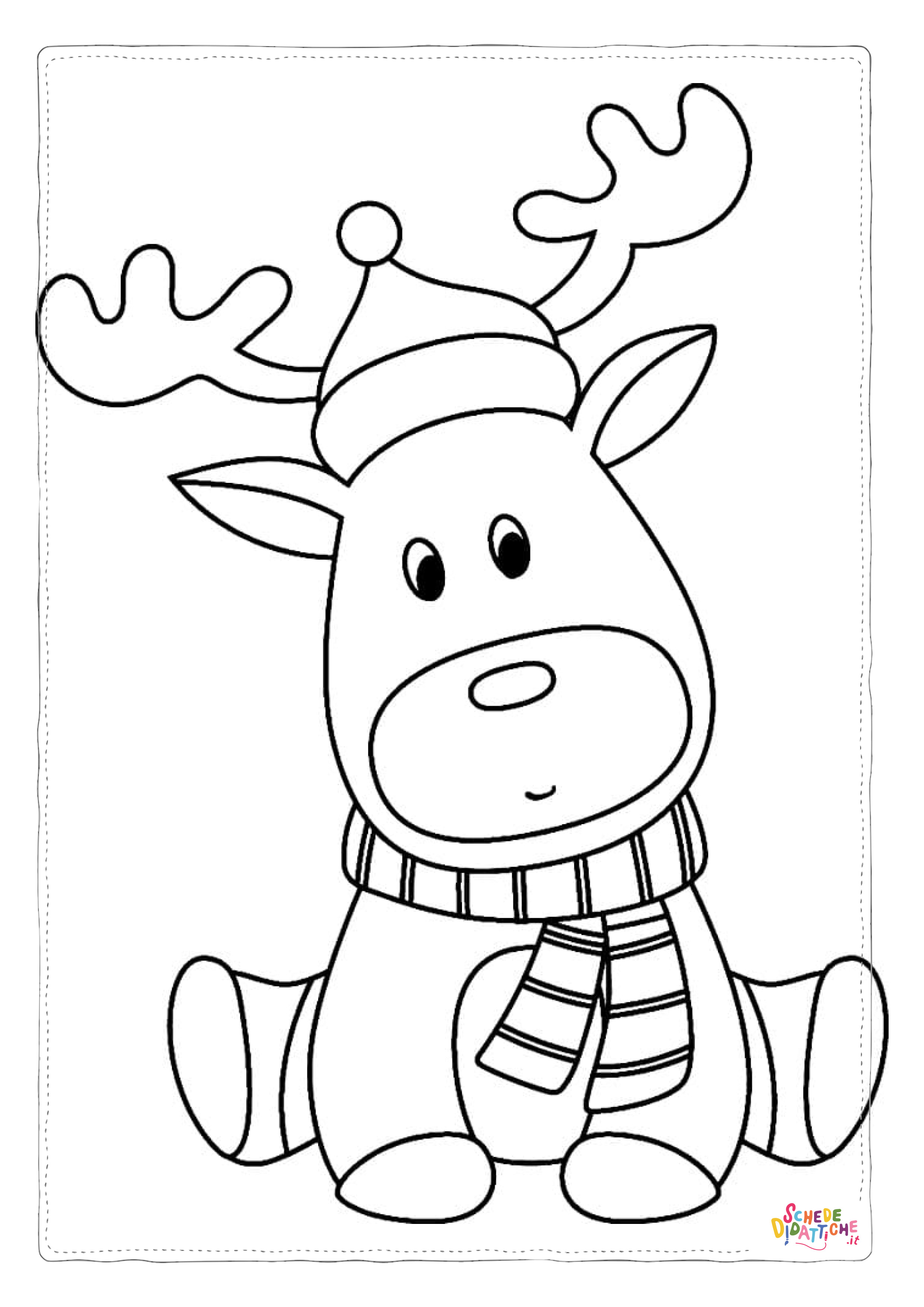 Disegno di renna di Natale da stampare e colorare 23