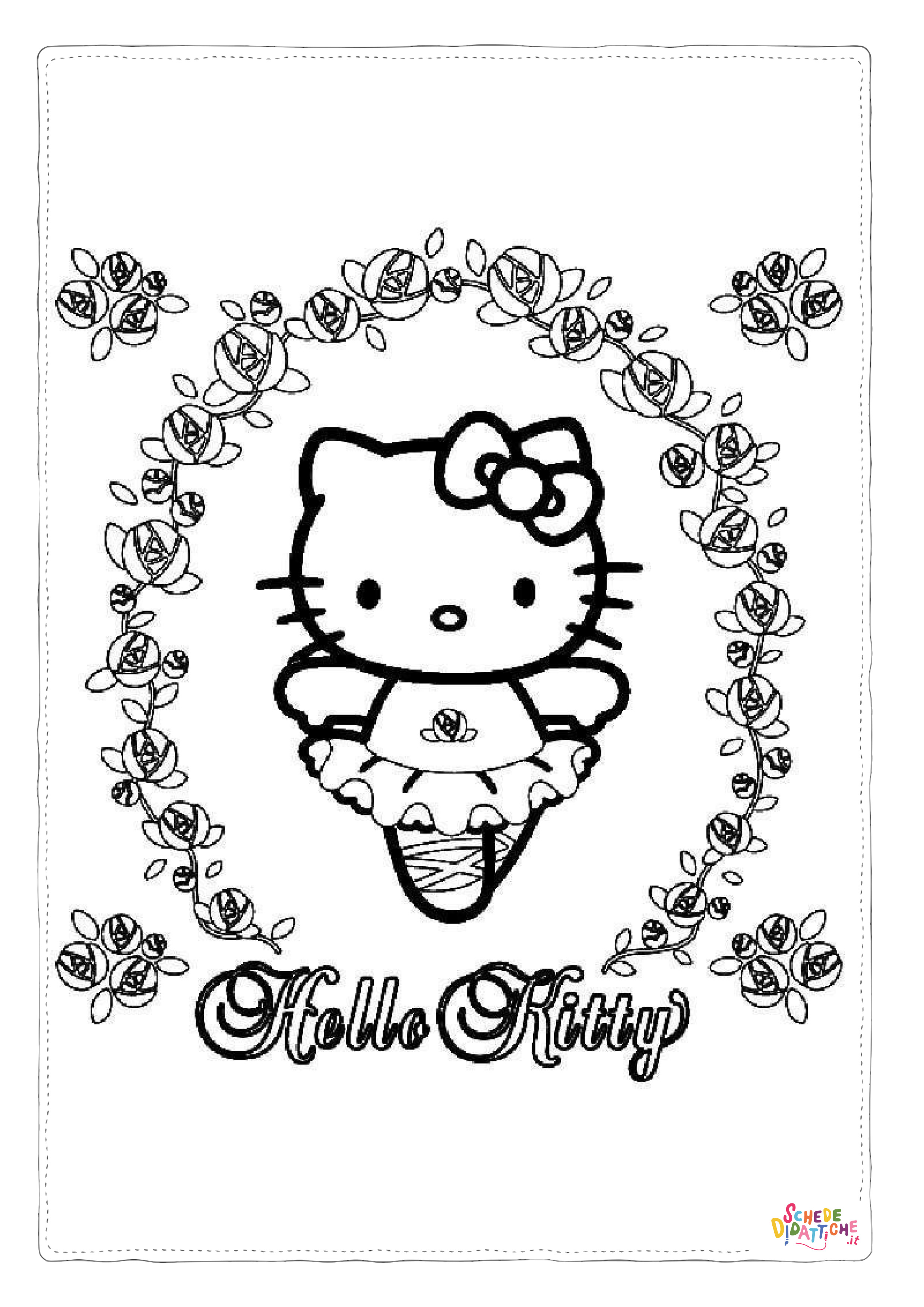 Disegno "Disegno di Hello Kitty da stampare e colorare 247" Disegno di Hello Kitty da stampare e colorare 247