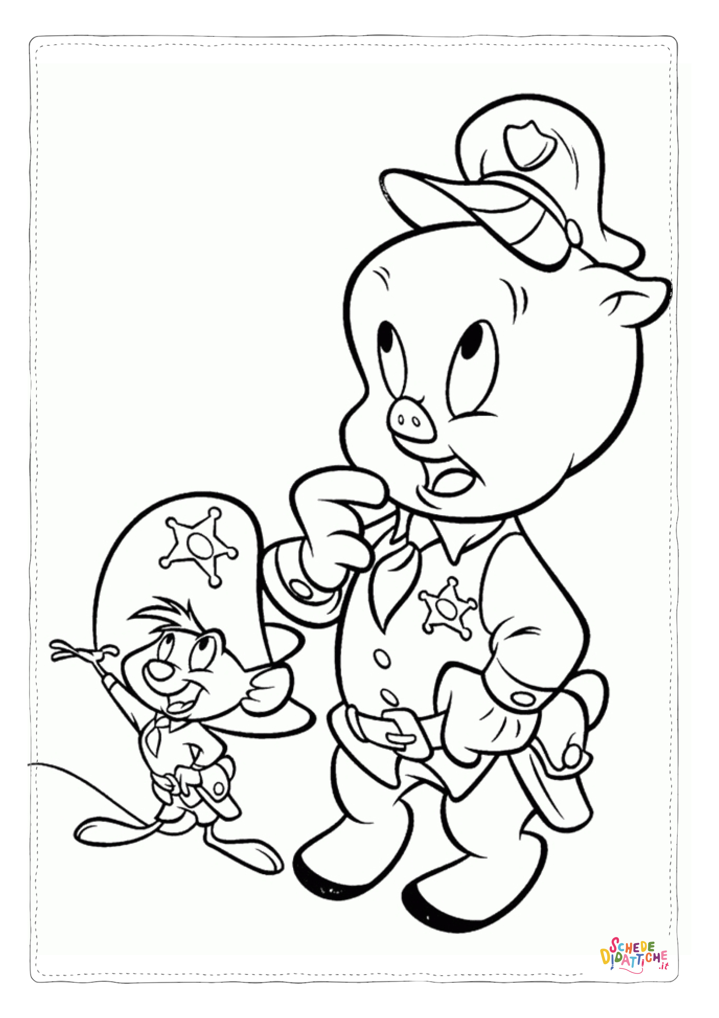 Disegno di Porky Pig da stampare e colorare 1