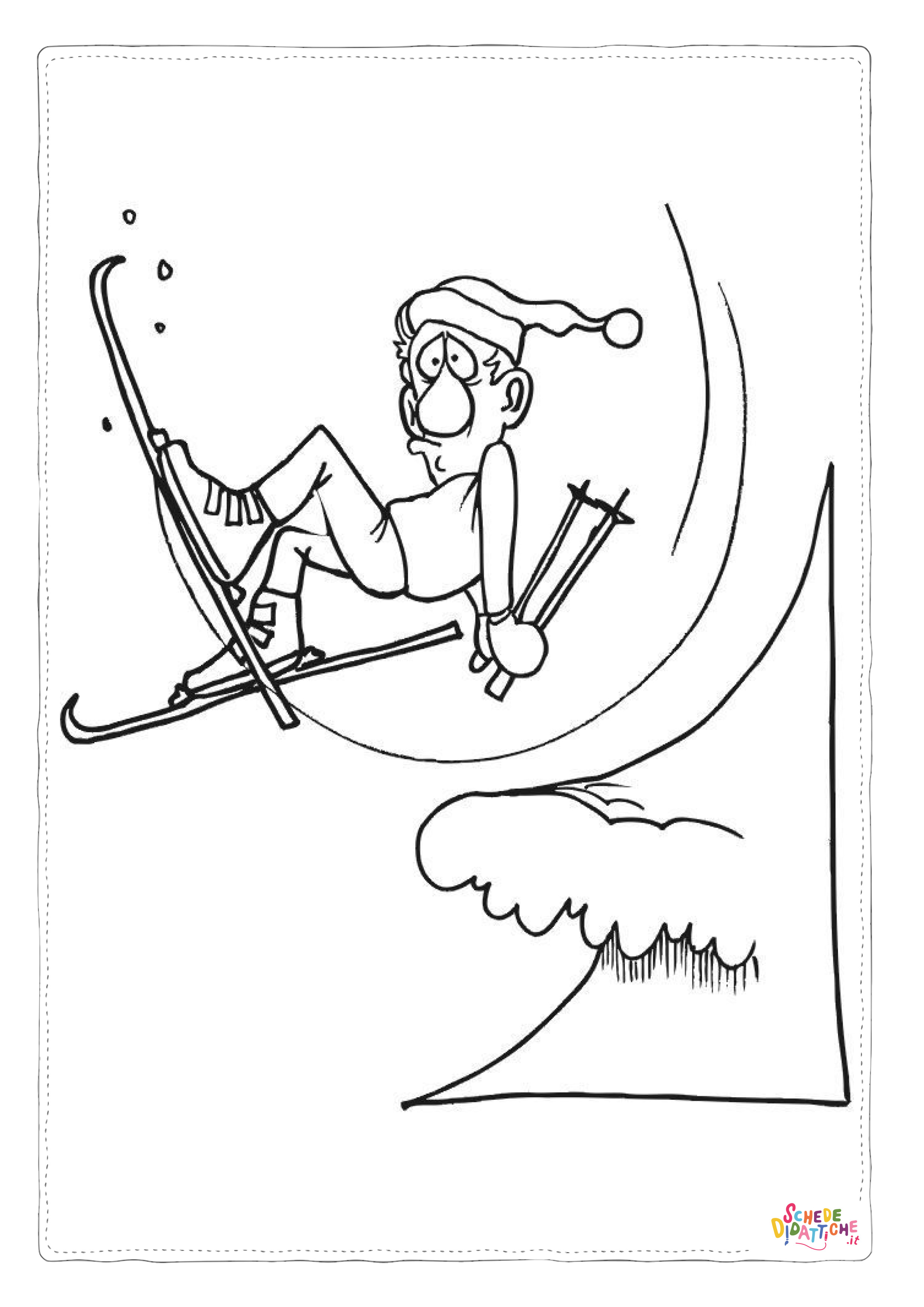 Disegno "Disegno di sci da stampare e colorare 4" Disegno di sci da stampare e colorare 4