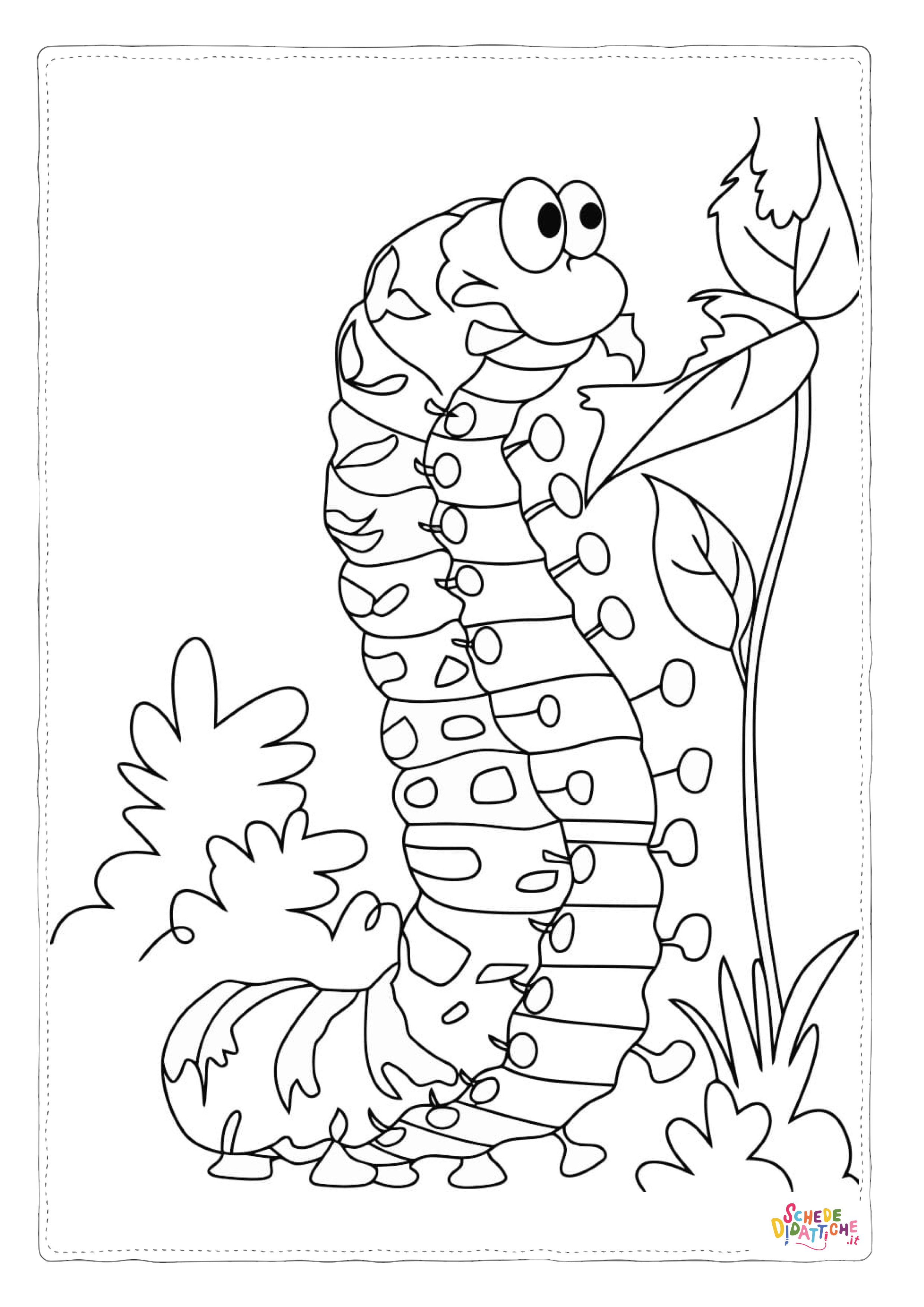 Disegno "Disegno di bruco da stampare e colorare 7" Disegno di bruco da stampare e colorare 7