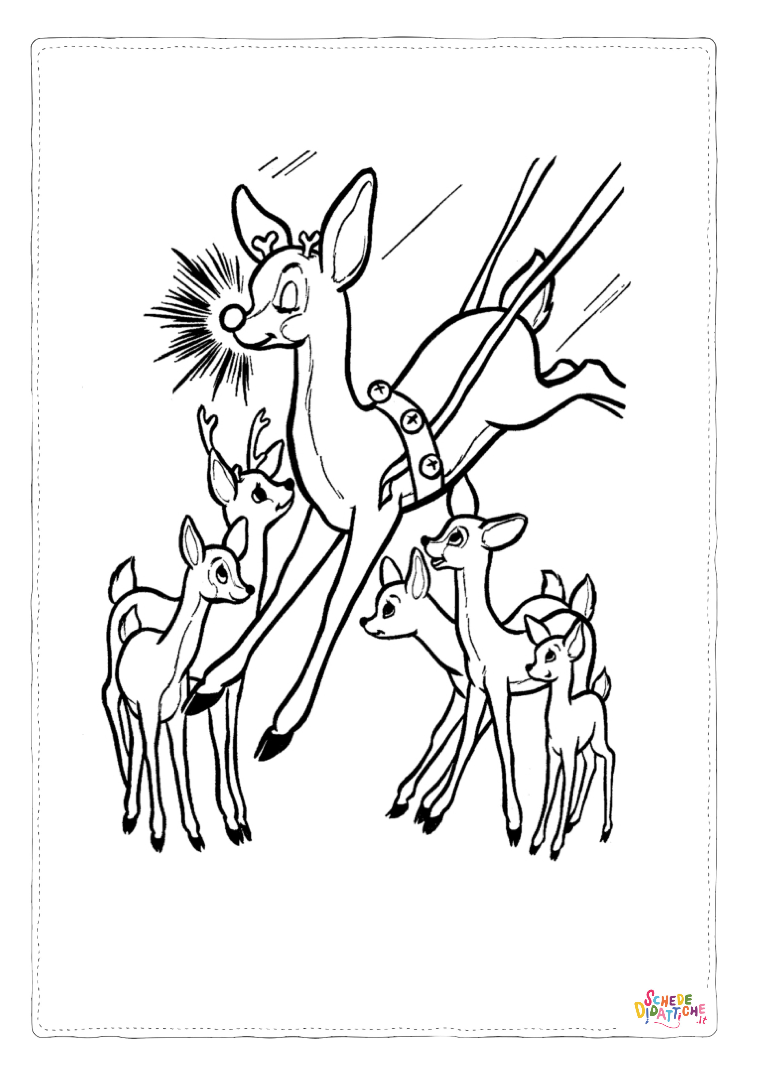 Disegno "Disegno di renna di Natale da stampare e colorare 19" Disegno di renna di Natale da stampare e colorare 19