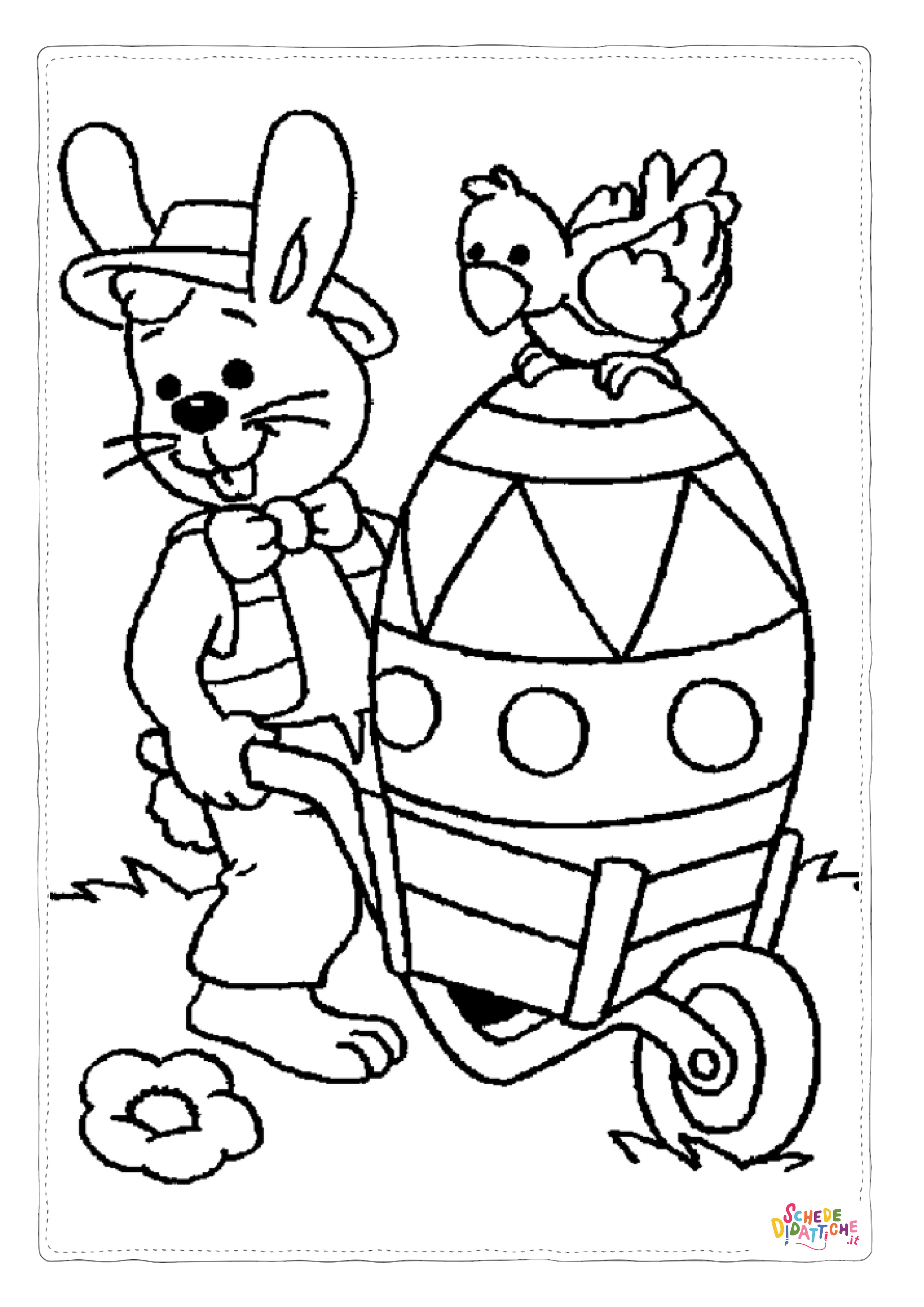 Disegno "Disegno di coniglietto di Pasqua da stampare e colorare 6" Disegno di coniglietto di Pasqua da stampare e colorare 6