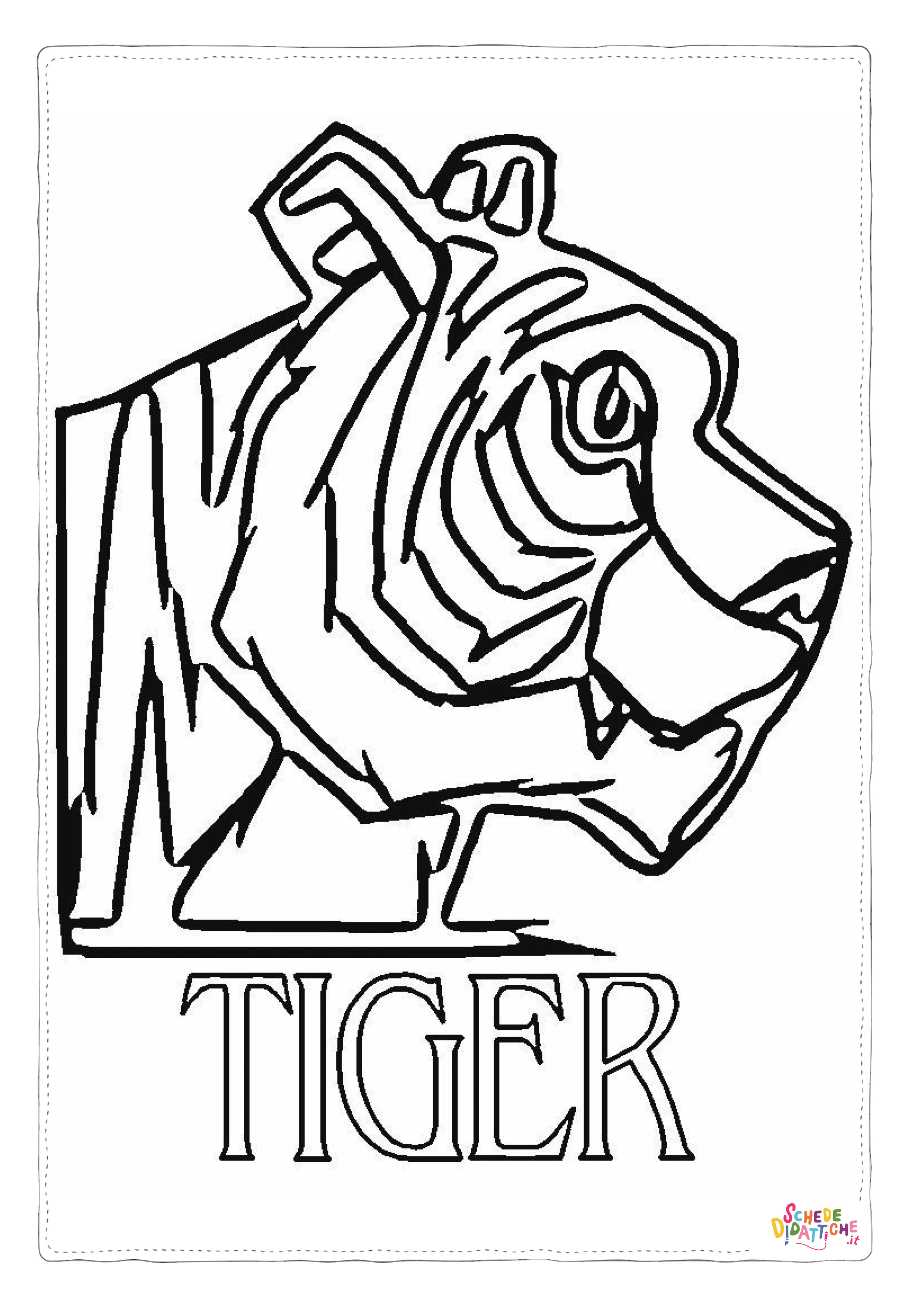 Disegno "Disegno di tigre da stampare e colorare 61" Disegno di tigre da stampare e colorare 61