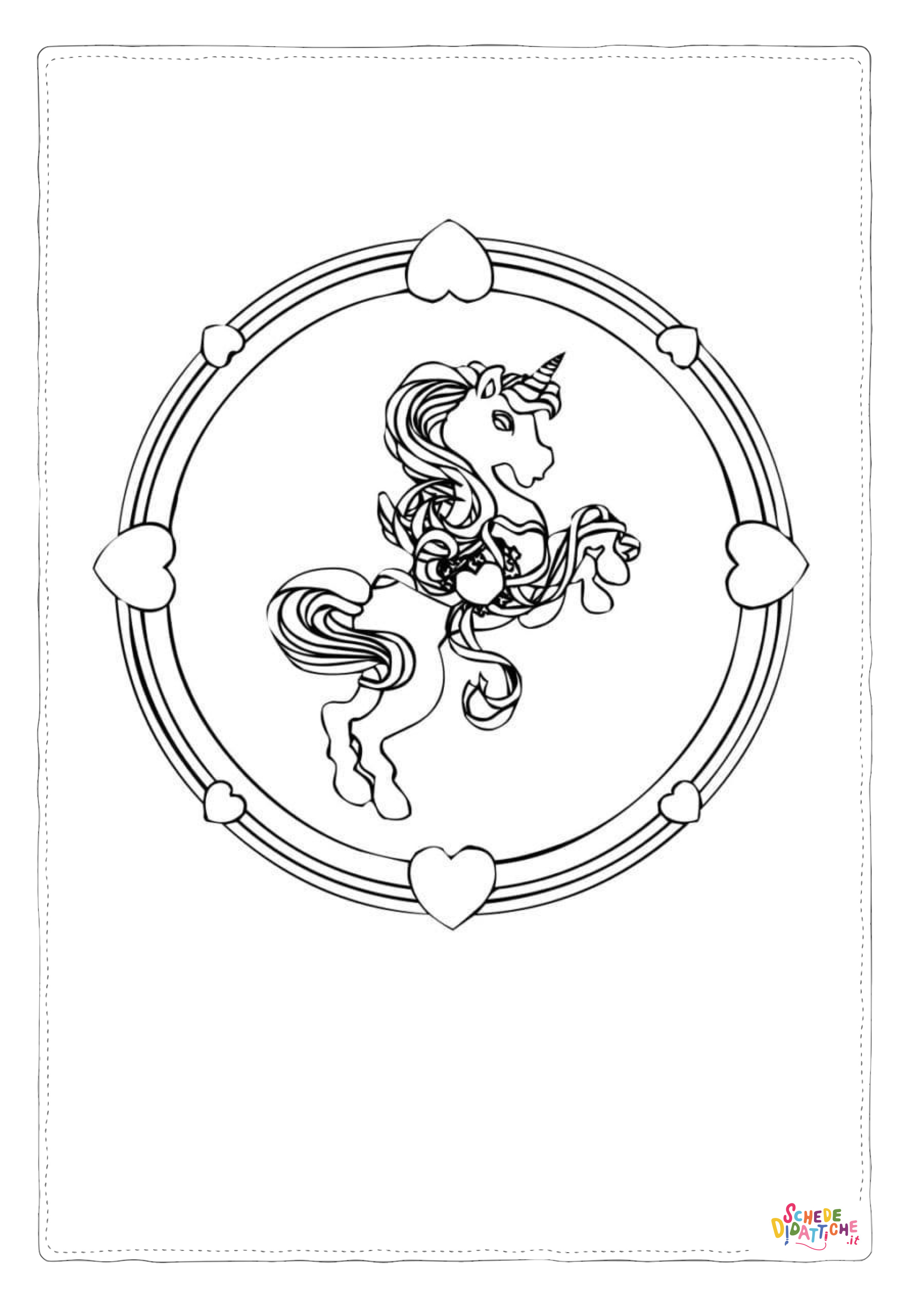 Disegno "Disegno di unicorno da stampare e colorare 60" Disegno di unicorno da stampare e colorare 60