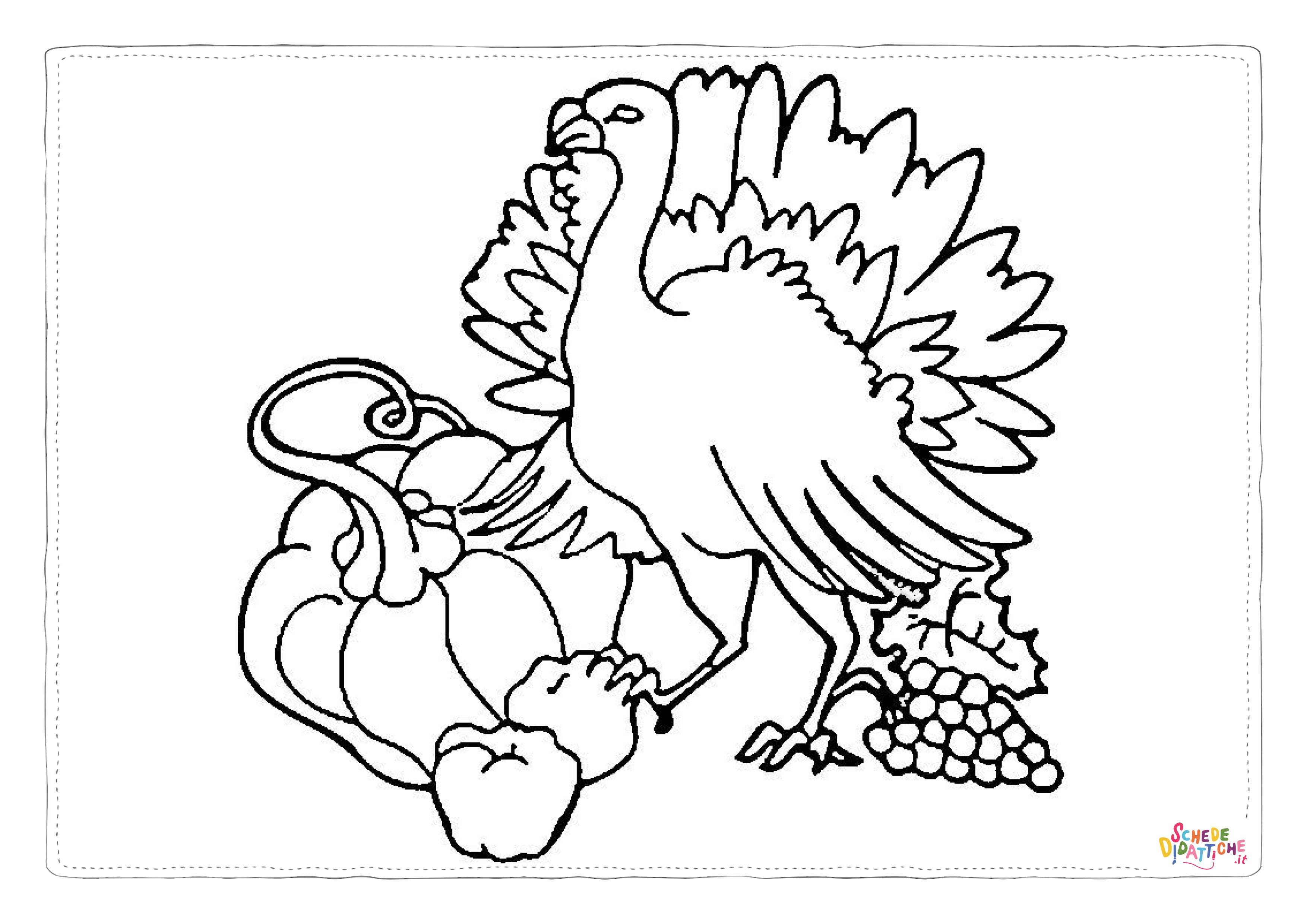 Disegno di tacchino da stampare e colorare