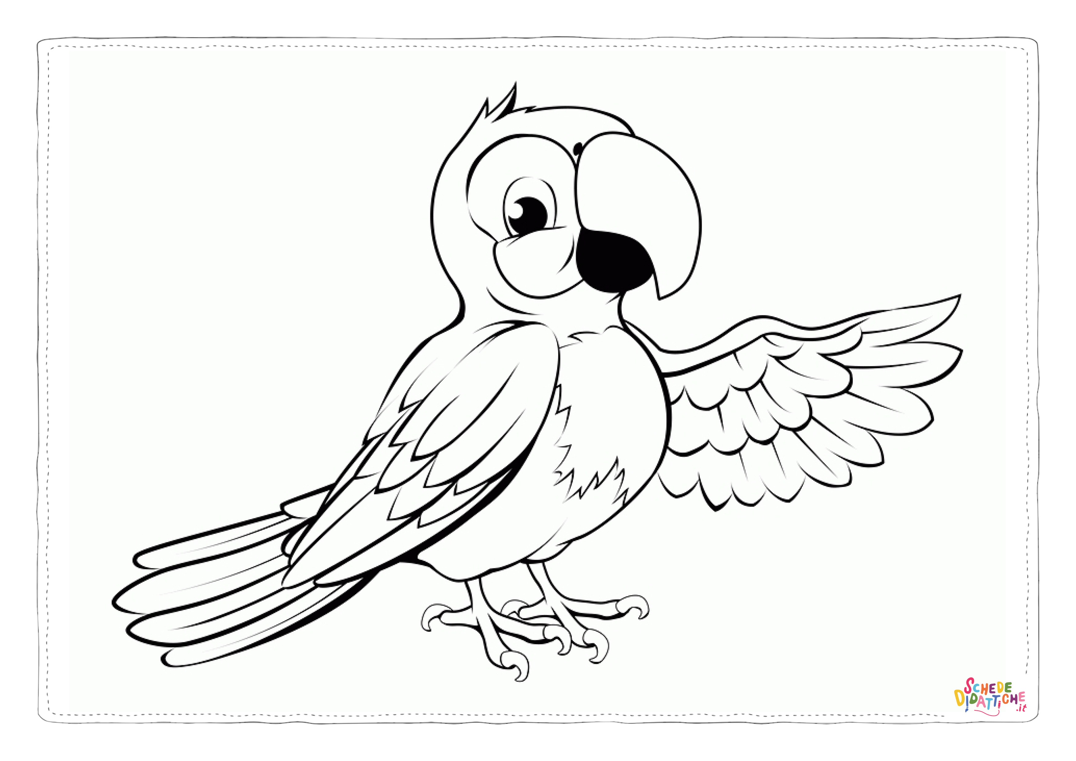 Disegno "Disegno di pappagallo da stampare e colorare 24" Disegno di pappagallo da stampare e colorare 24