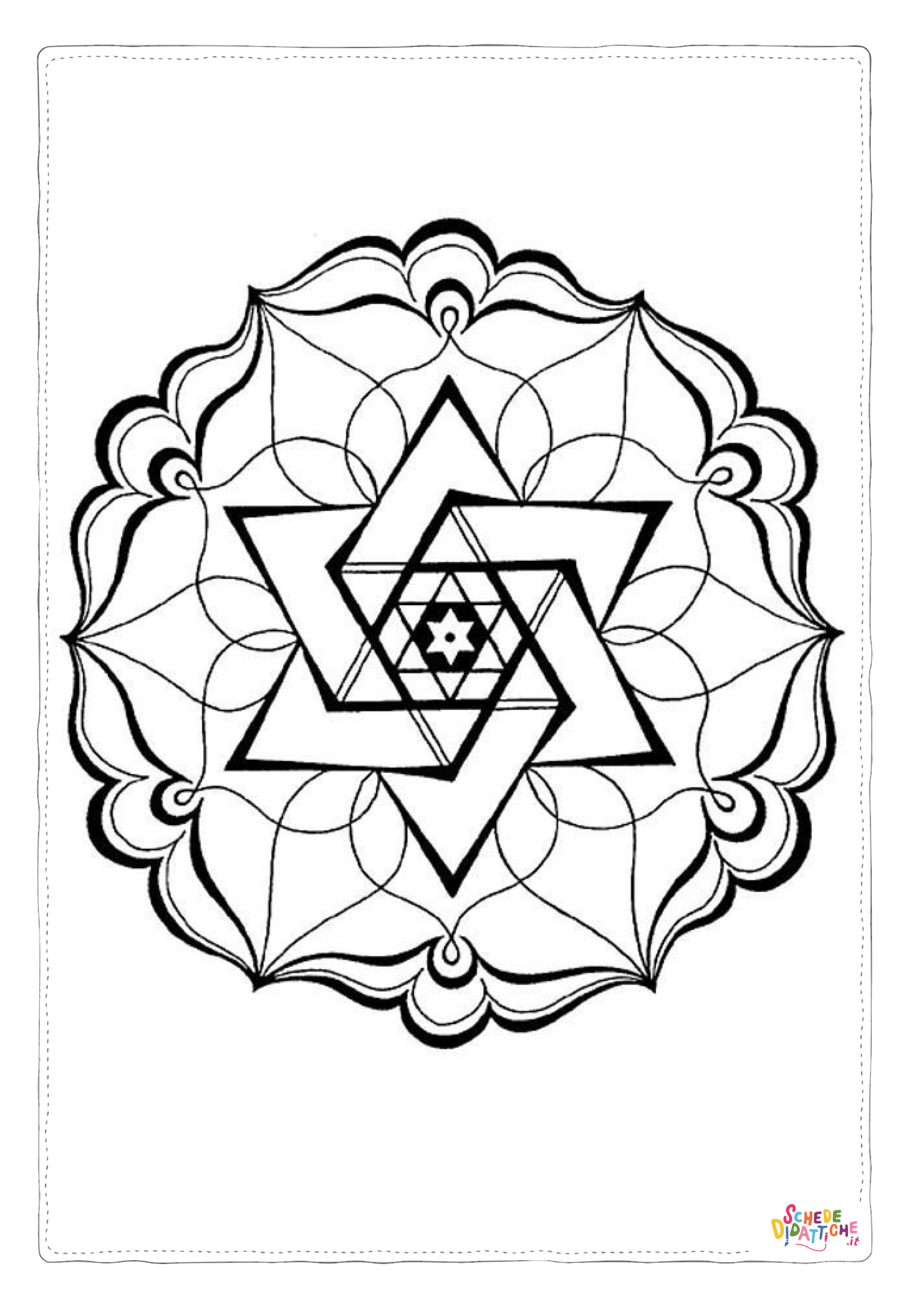 Disegno "Disegno di mandala da stampare e colorare 1295" Disegno di mandala da stampare e colorare 1295