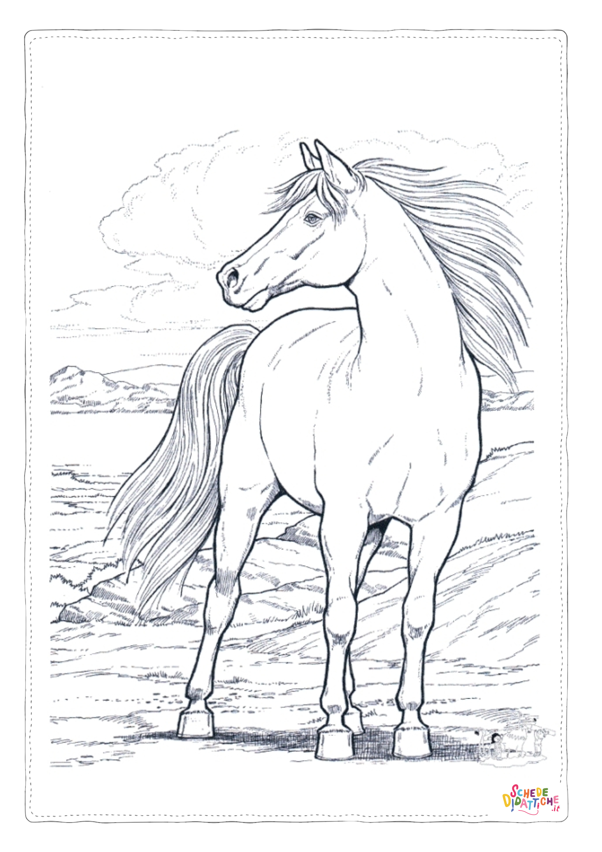 Disegno "Disegno di cavallo da stampare e colorare 91" Disegno di cavallo da stampare e colorare 91