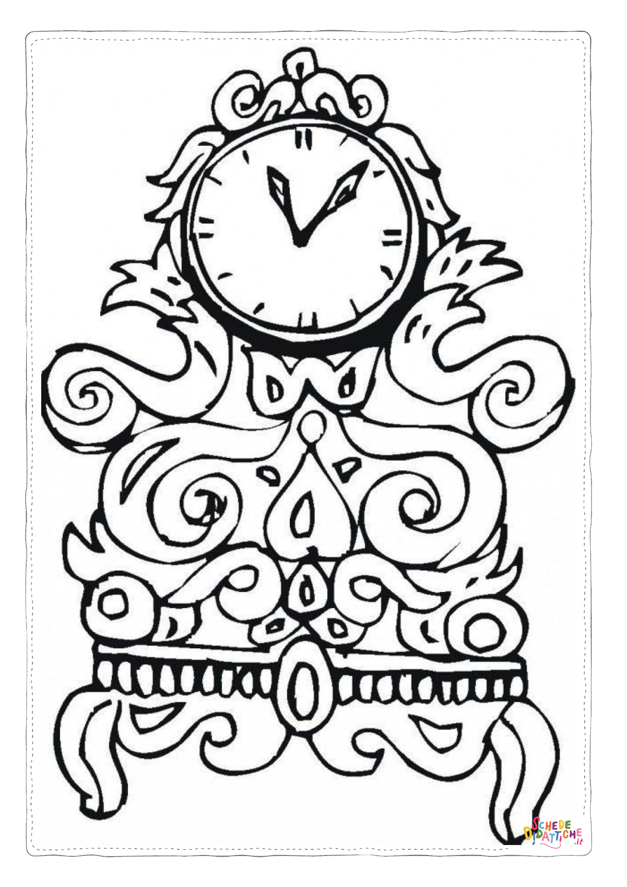Disegno di orologio da stampare e colorare 5