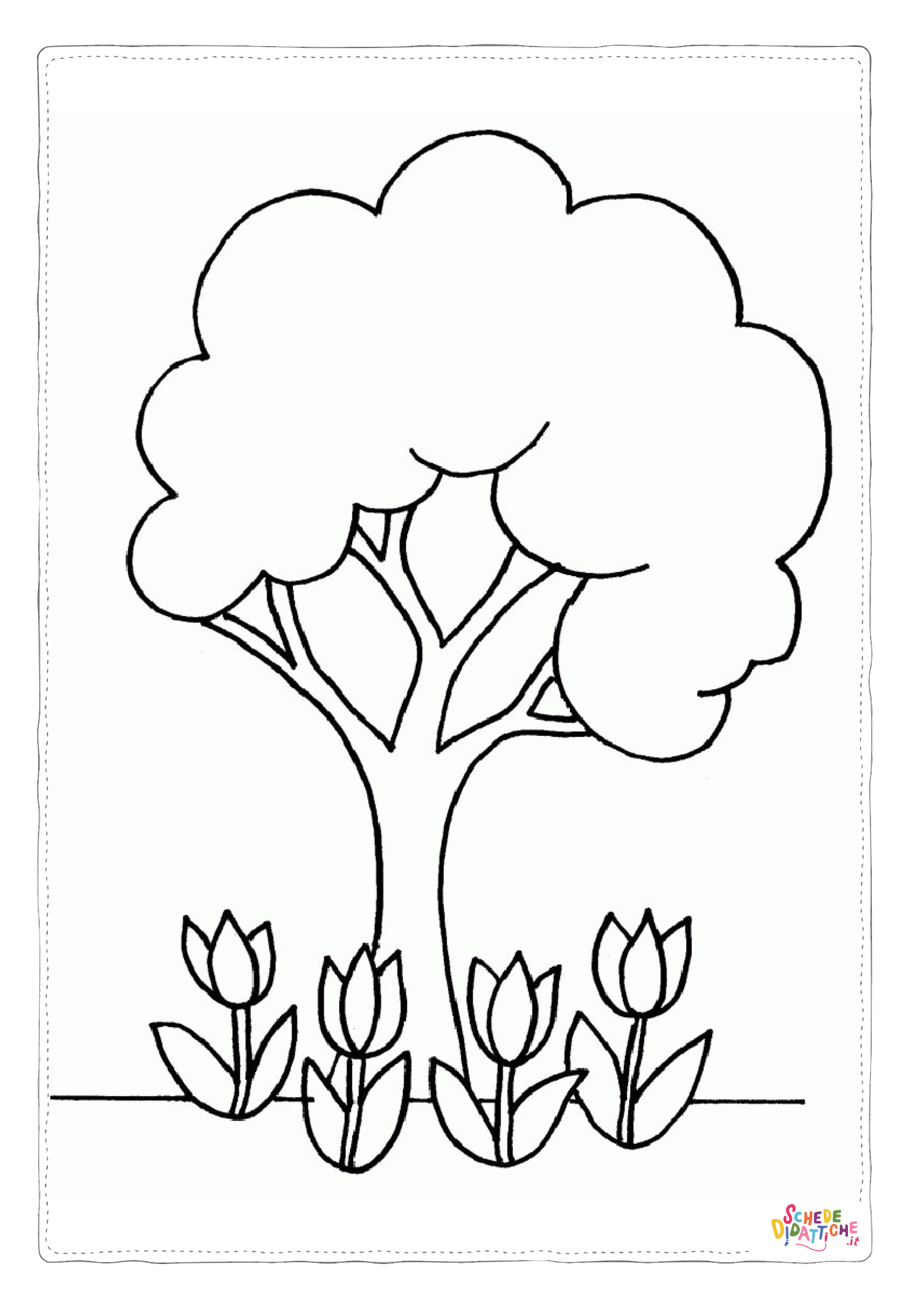Disegno "Disegno di albero da stampare e colorare 7" Disegno di albero da stampare e colorare 7
