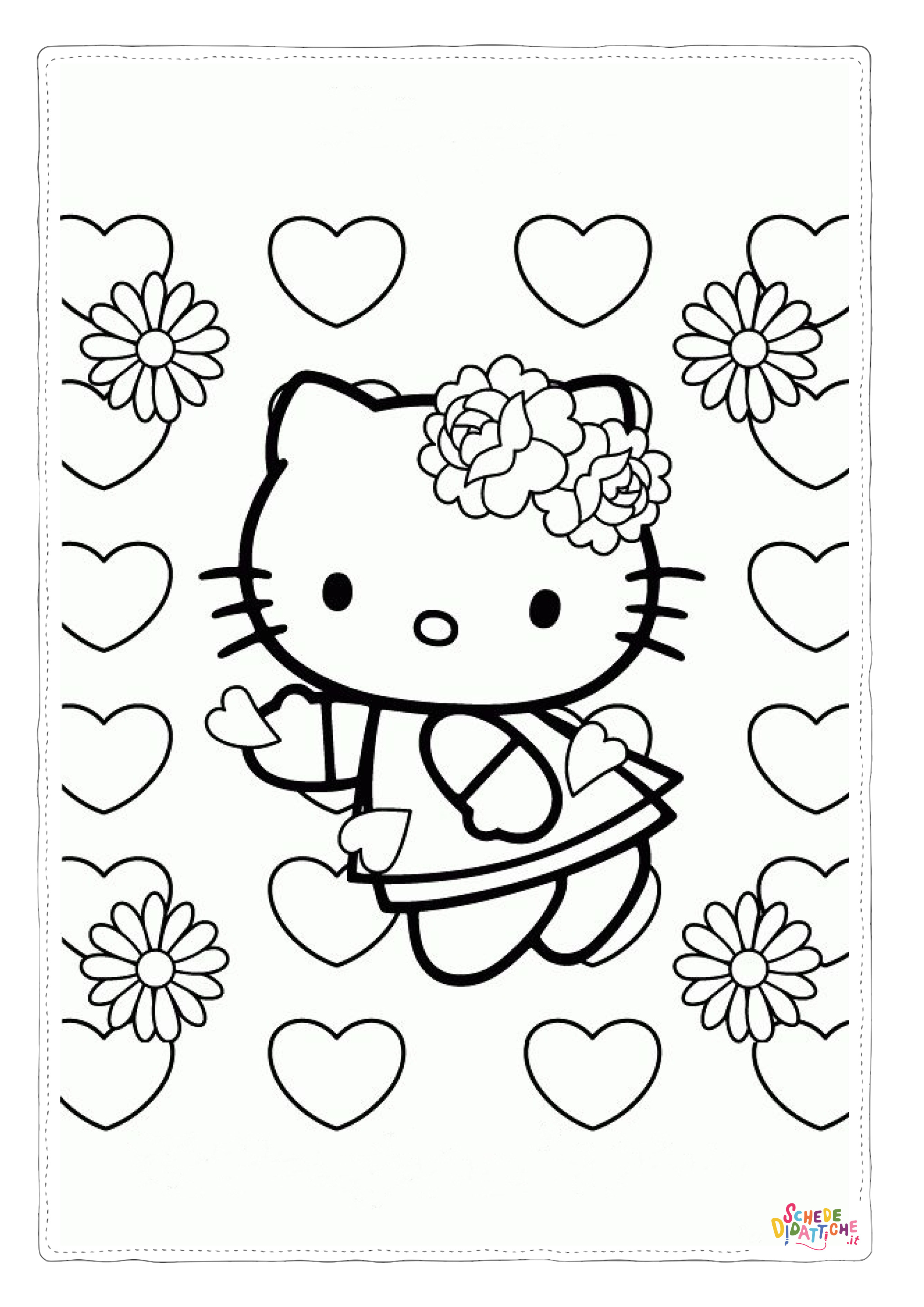 Disegno "Disegno di Hello Kitty da stampare e colorare 152" Disegno di Hello Kitty da stampare e colorare 152