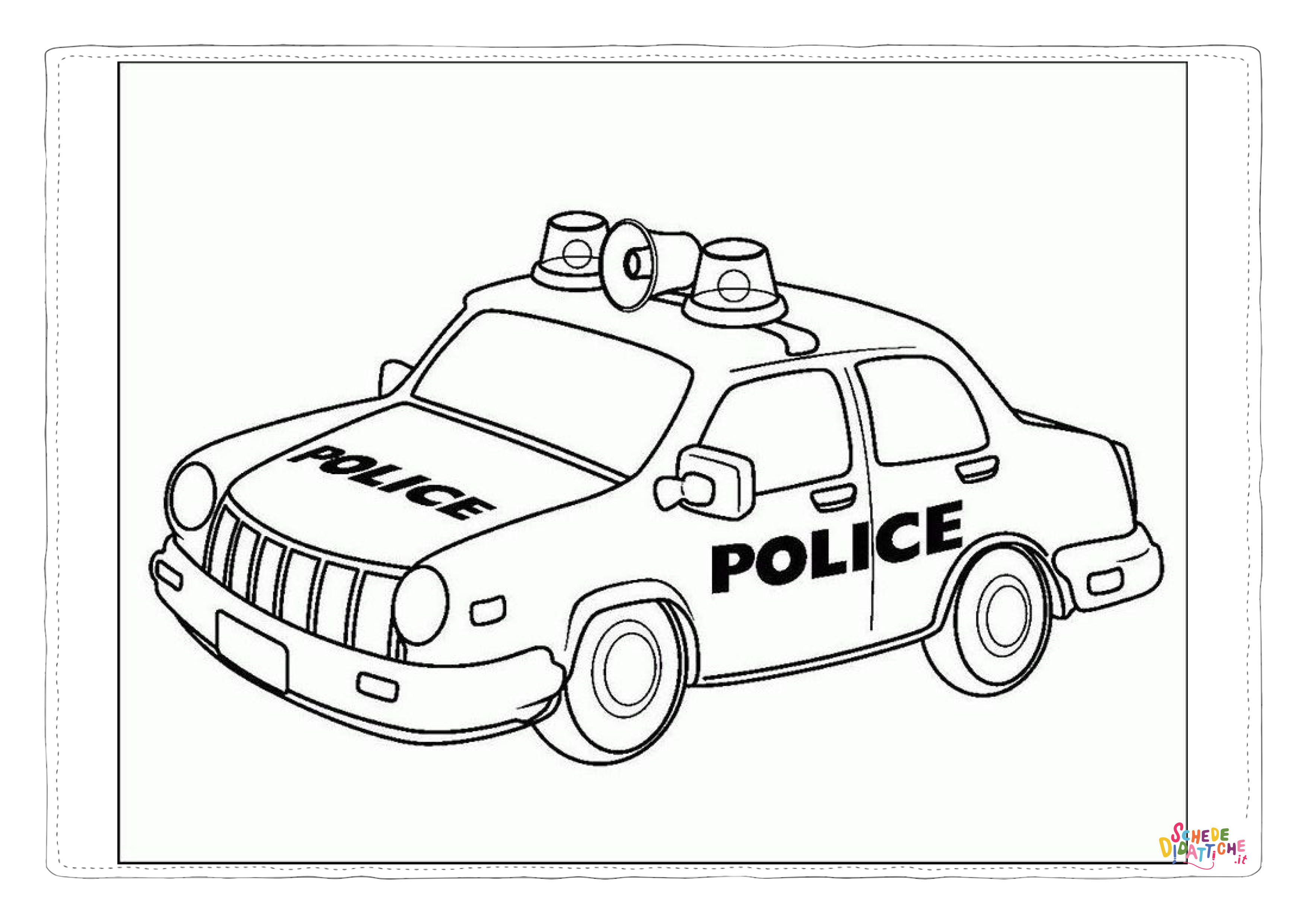 Disegno "Disegno di auto della polizia da stampare e colorare 31" Disegno di auto della polizia da stampare e colorare 31