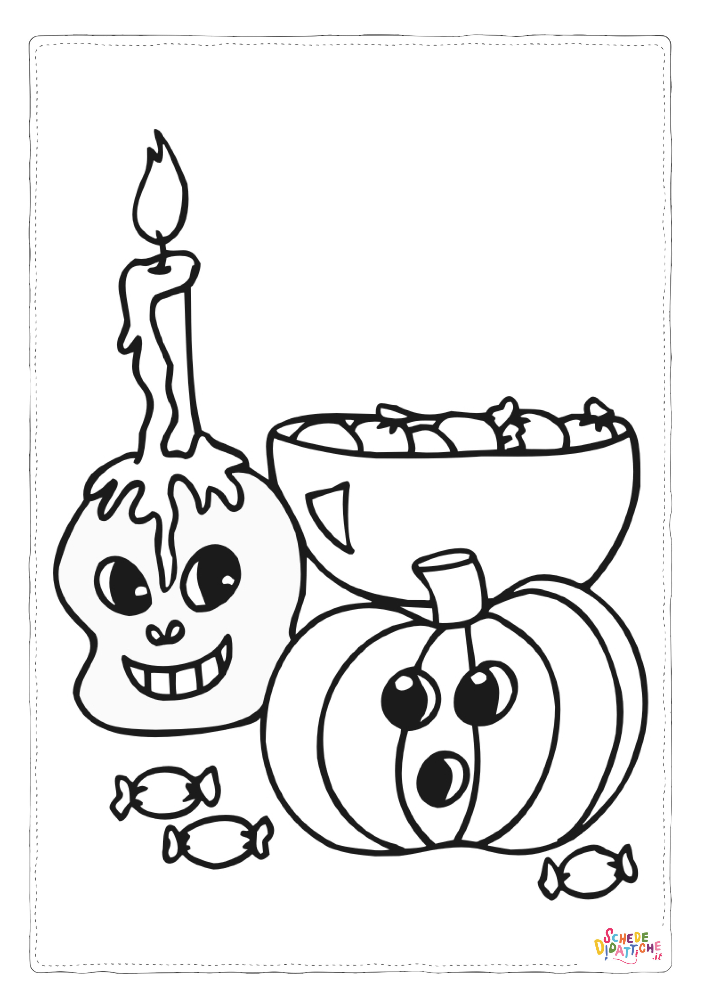 Disegno di zucca di Halloween da stampare e colorare 49