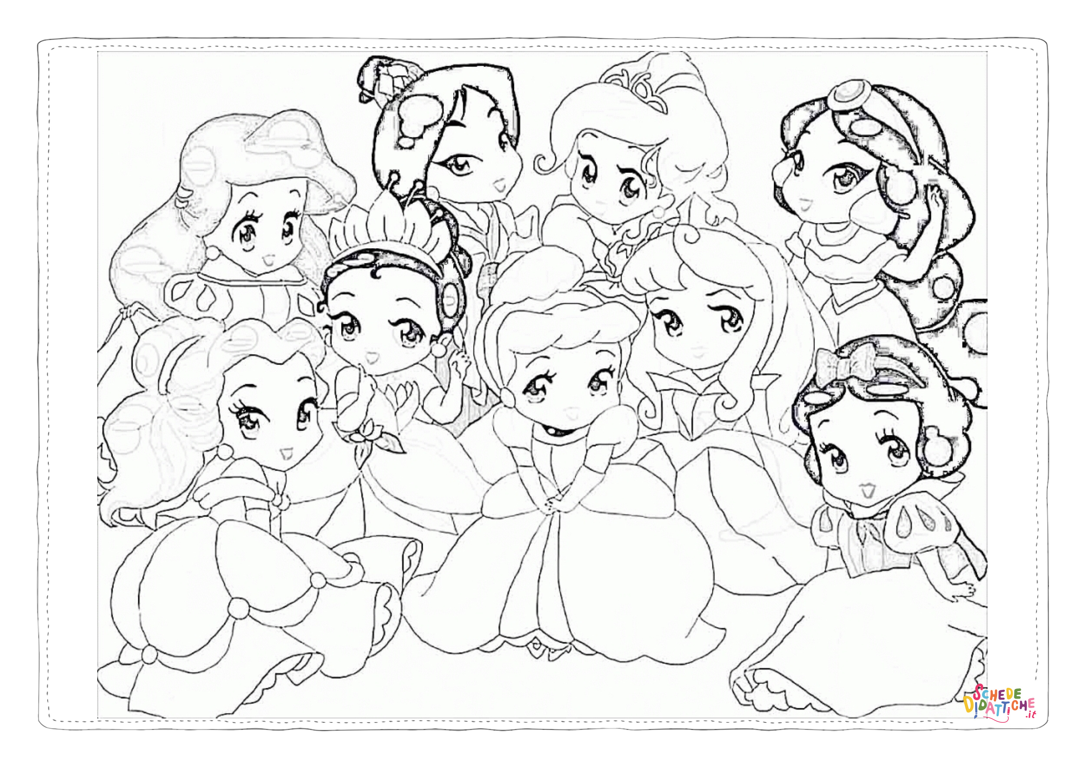 Disegno "Disegno di principessa da stampare e colorare 10" Disegno di principessa da stampare e colorare 10