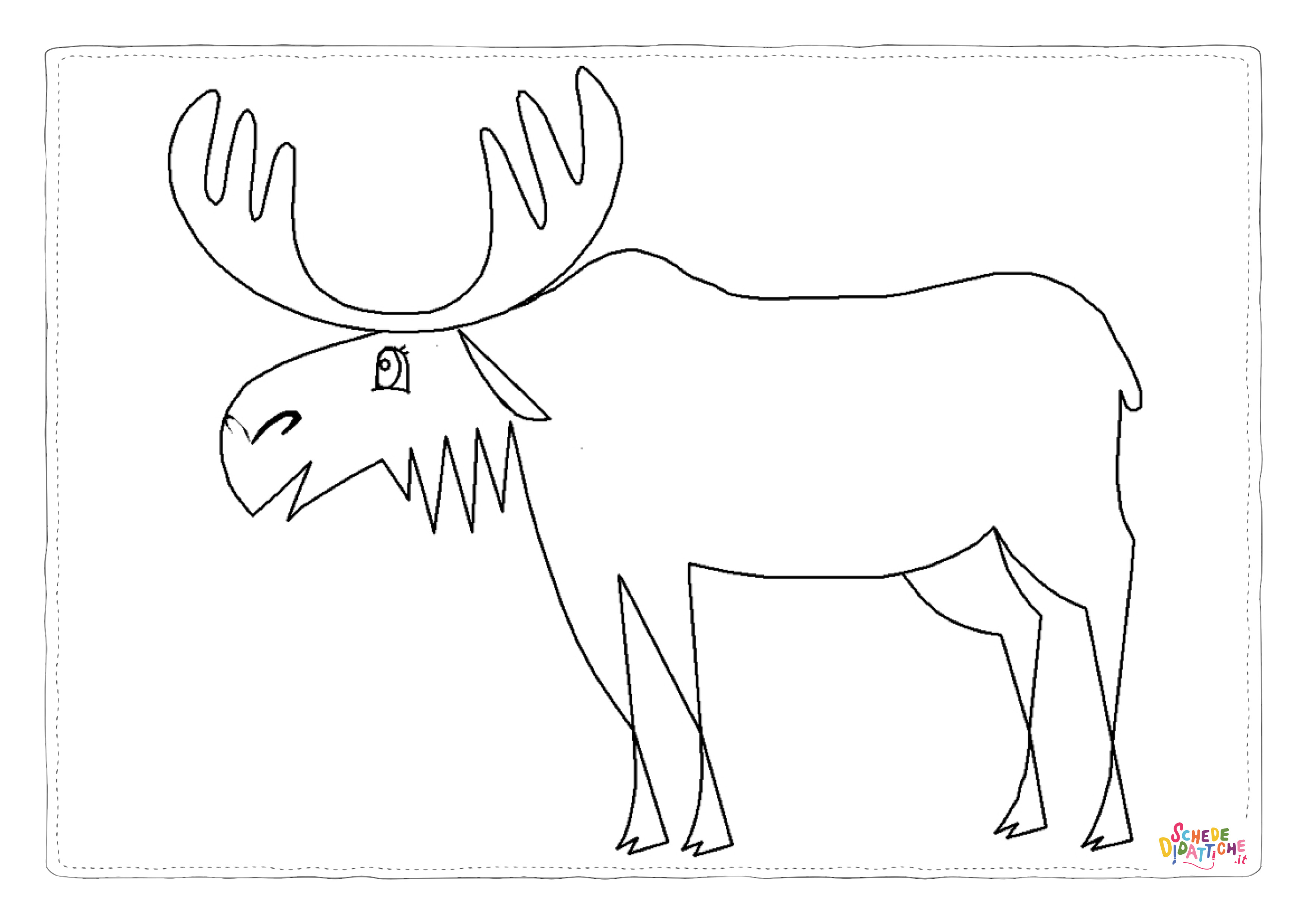 Disegno "Disegno di alce da stampare e colorare 5" Disegno di alce da stampare e colorare 5