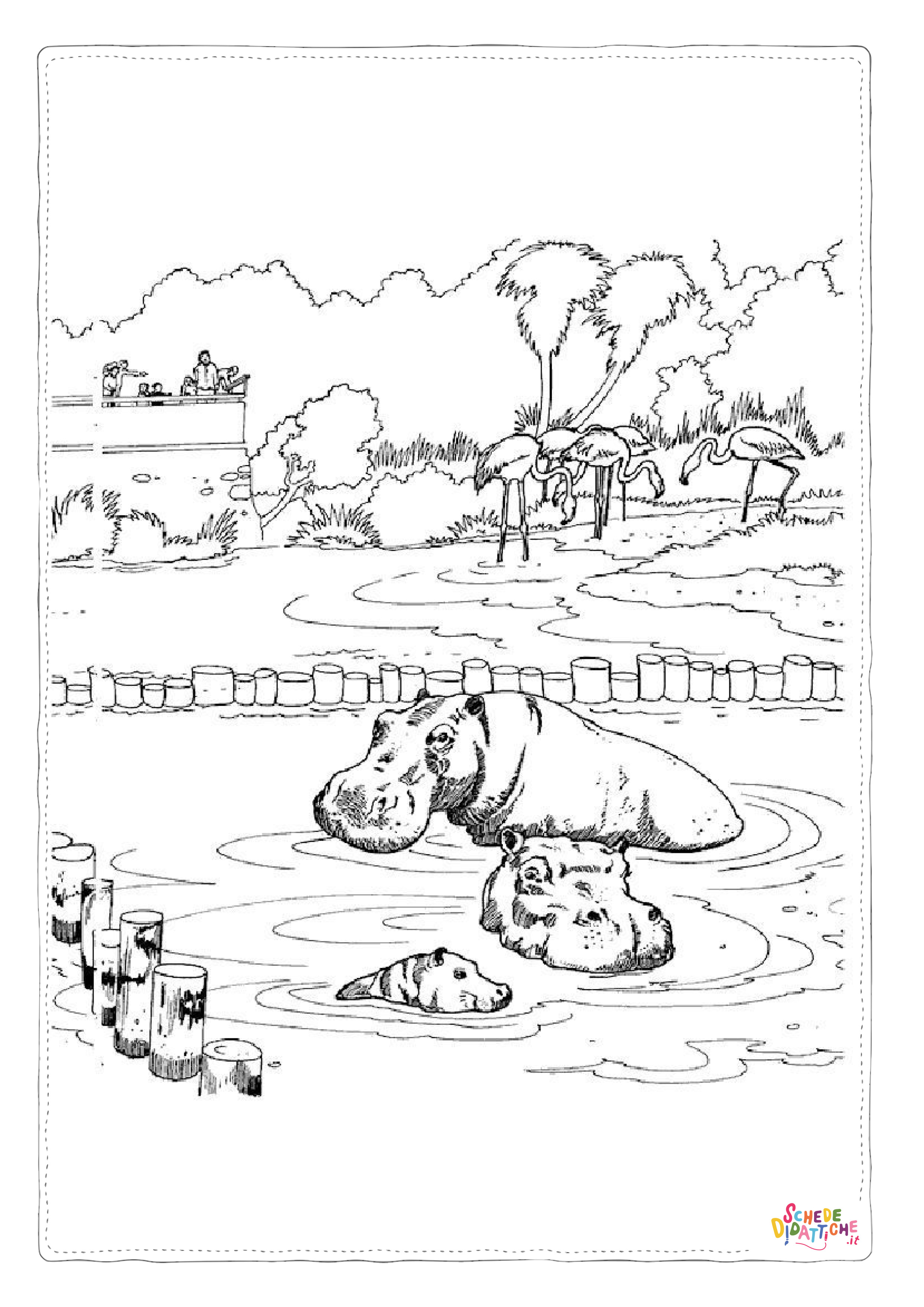 Disegno "Disegno di ippopotamo da stampare e colorare 55" Disegno di ippopotamo da stampare e colorare 55