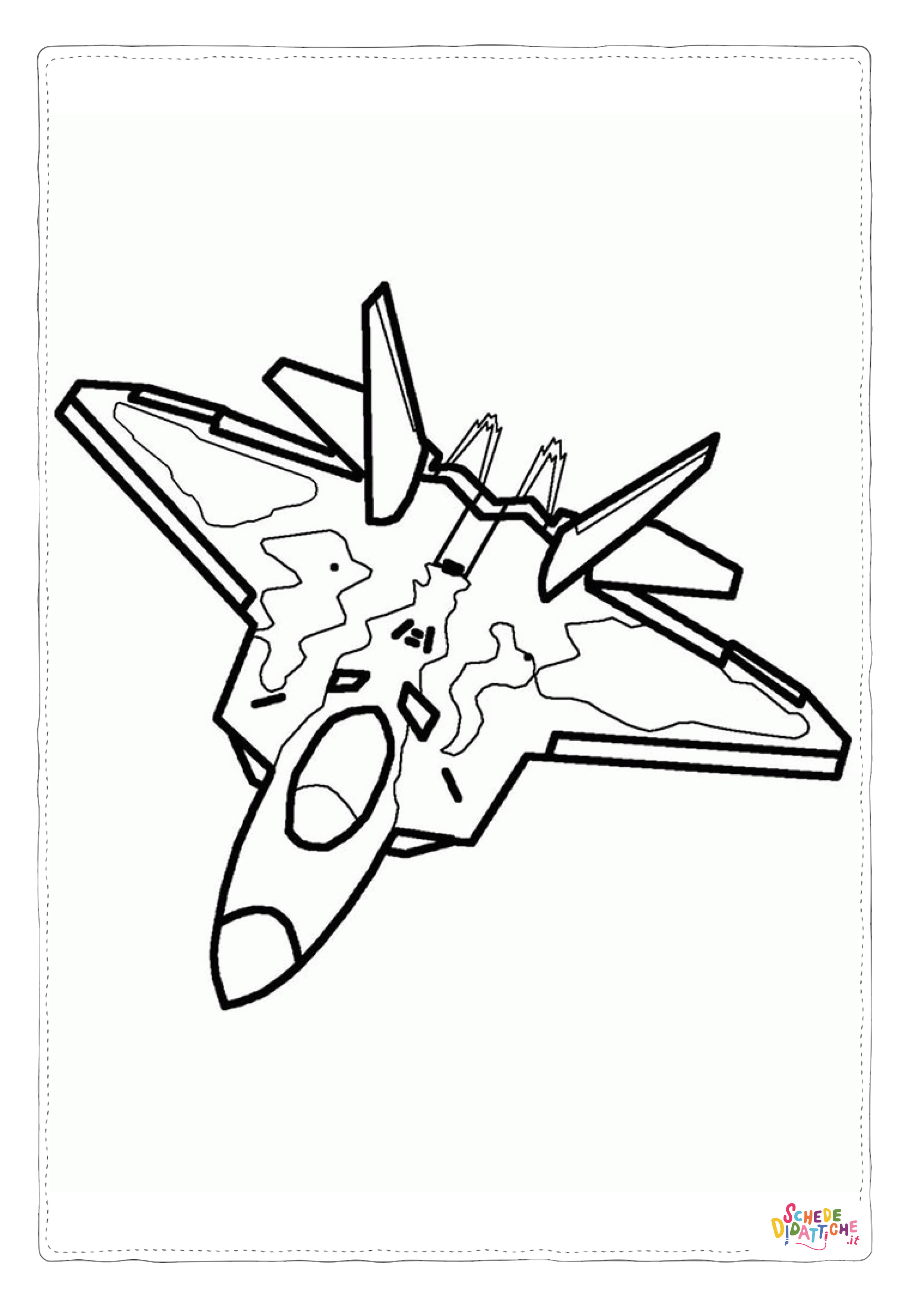 Disegno di aereo militare da stampare e colorare 35